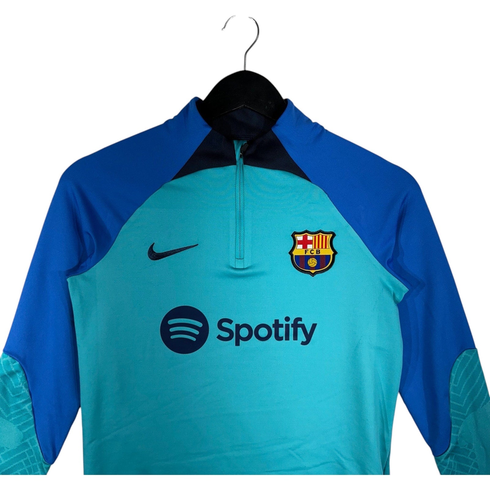 Collection of Nike Dri Fit FC Barcelona 1/4 Zip Pullover in a gallery layout