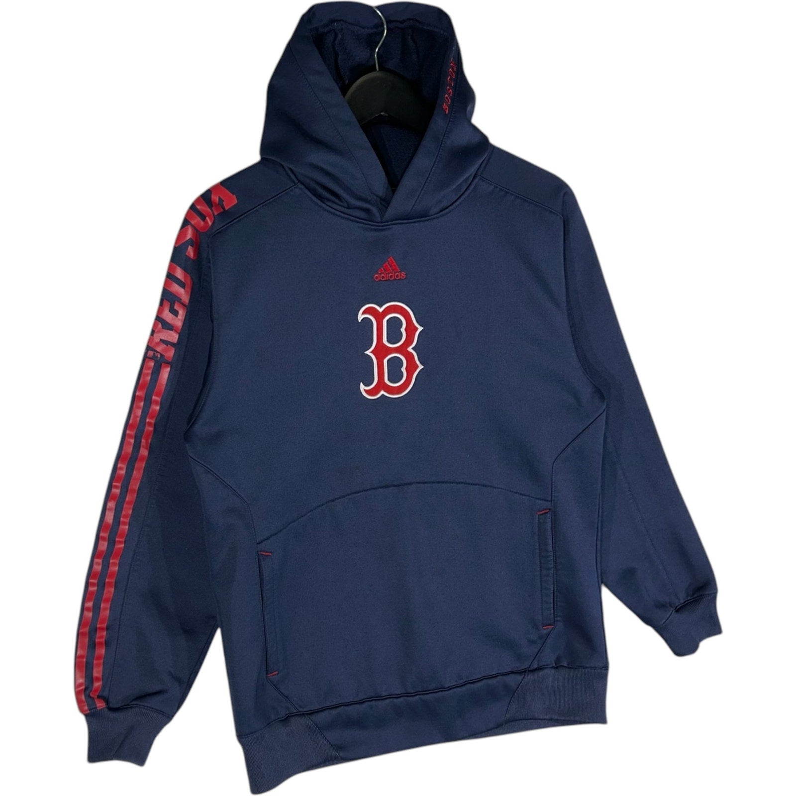 Collection of Youth Adidas Boston Red Sox Hoodie in a gallery layout