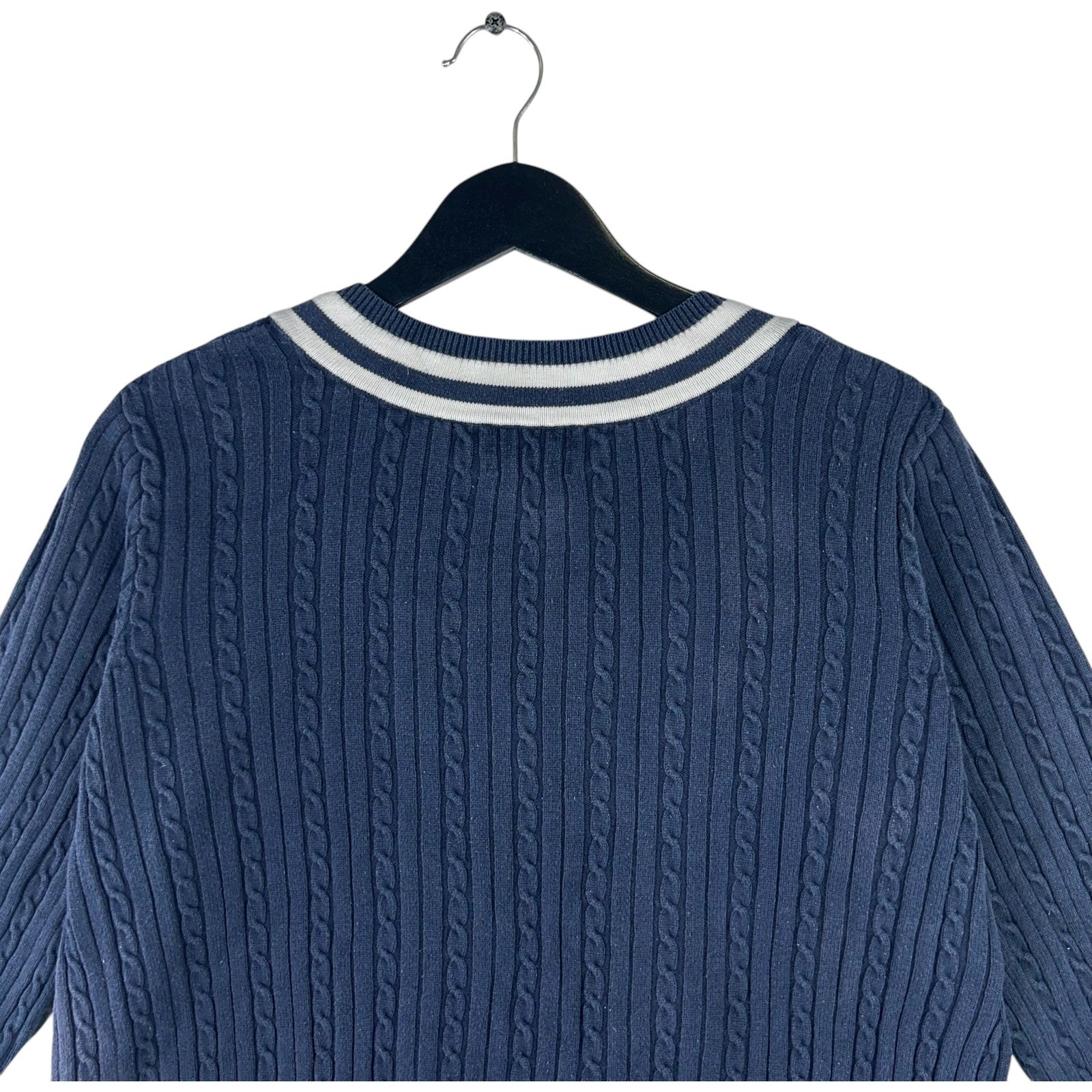 Collection of Women's Chaps 3/4 Sleeve V-Neck Sweater in a gallery layout