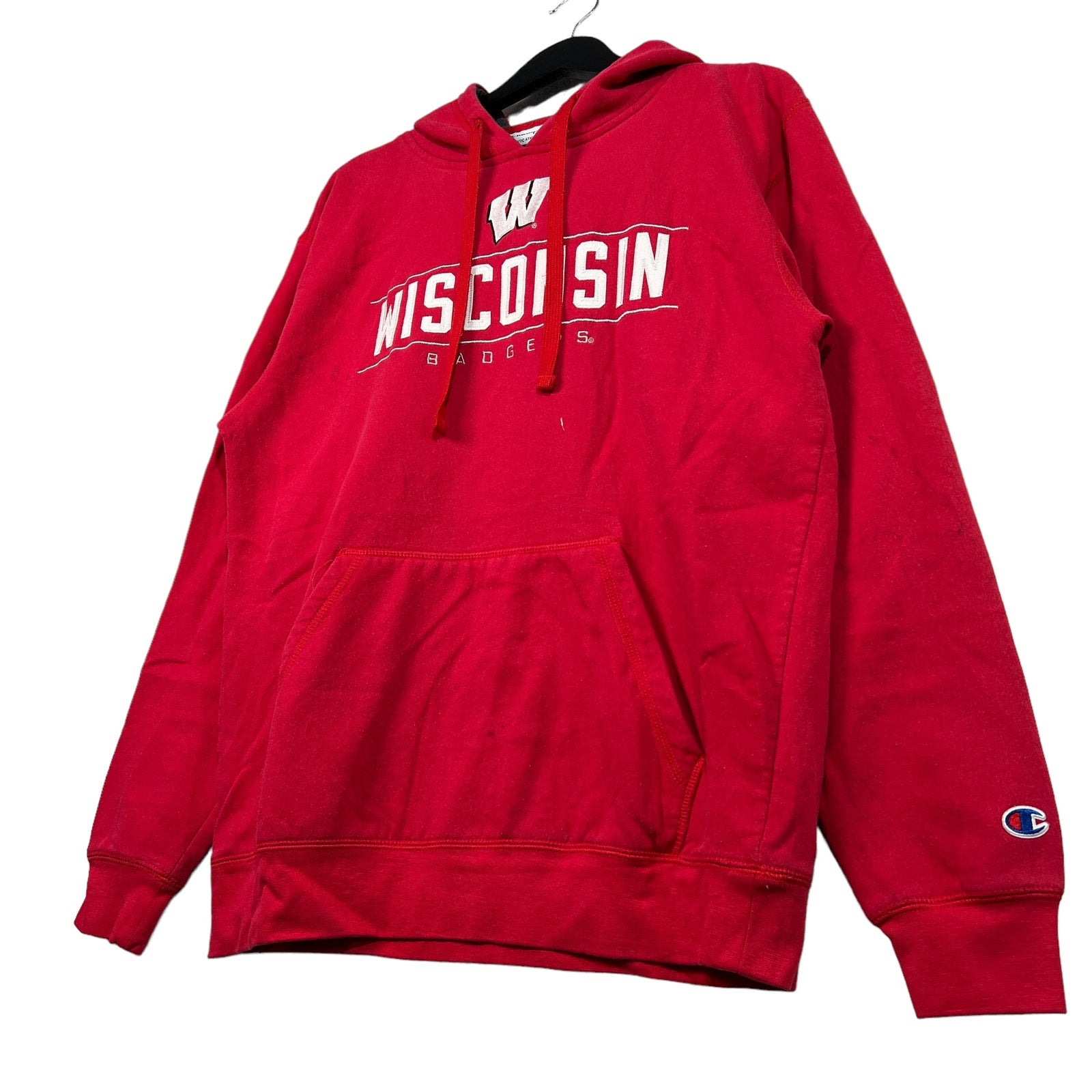 Collection of Champion Wisconsin Badger Embroidered College Hoodie in a gallery layout