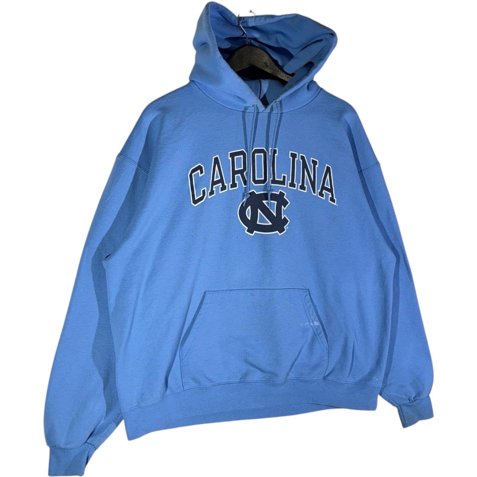 Collection of Champion University Of North Carolina Spellout Hoodie in a gallery layout