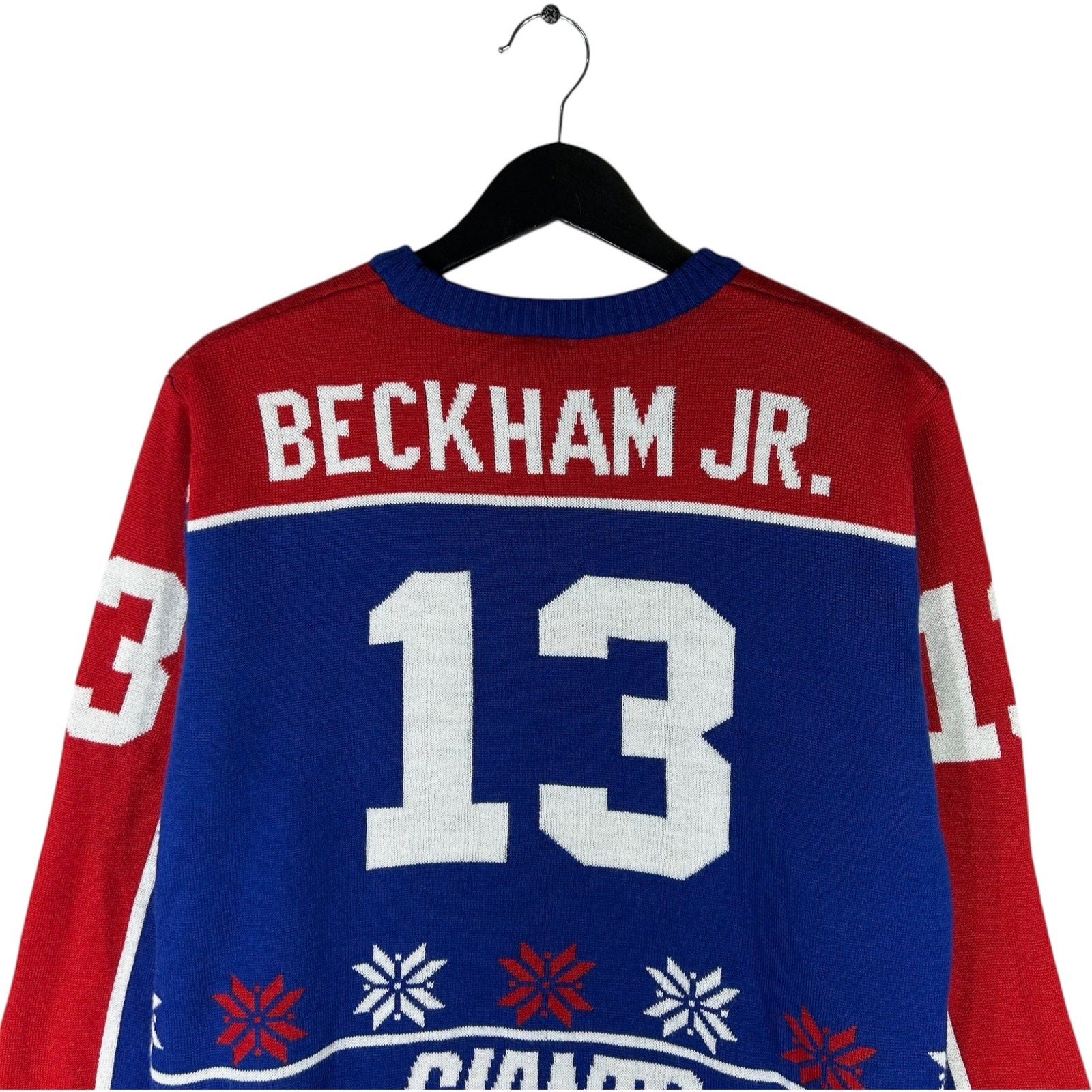 Collection of NFL New York Giants Odell Bechkam Jr. 13 Christmas Sweater in a gallery layout
