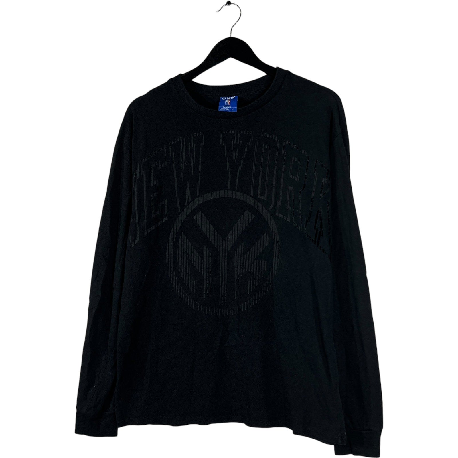 Collection of Vintage NBA New York Knicks Tonal Graphic Long Sleeve in a gallery layout