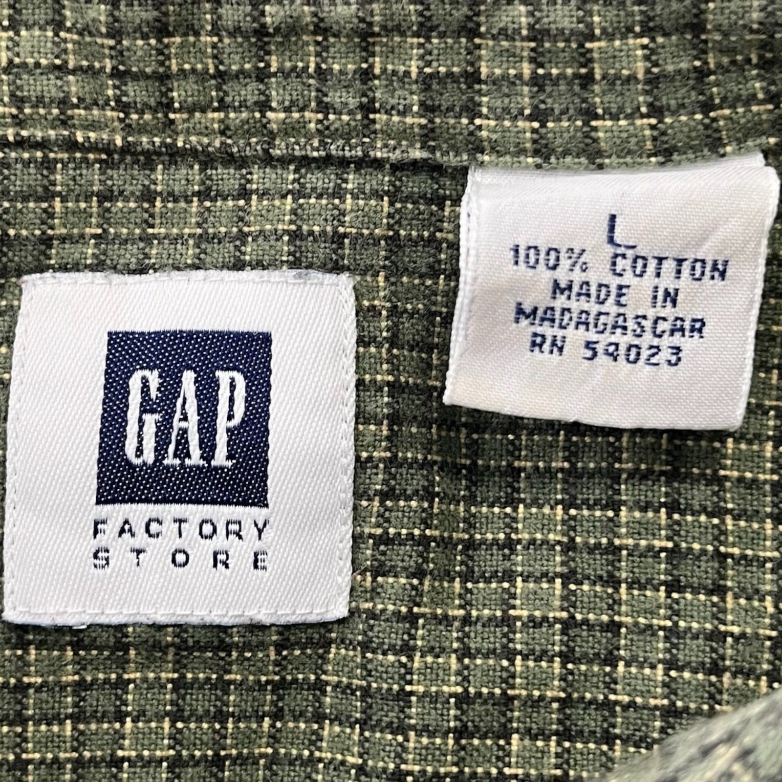 Collection of Gap Checkered Long Sleeve Button Down in a gallery layout