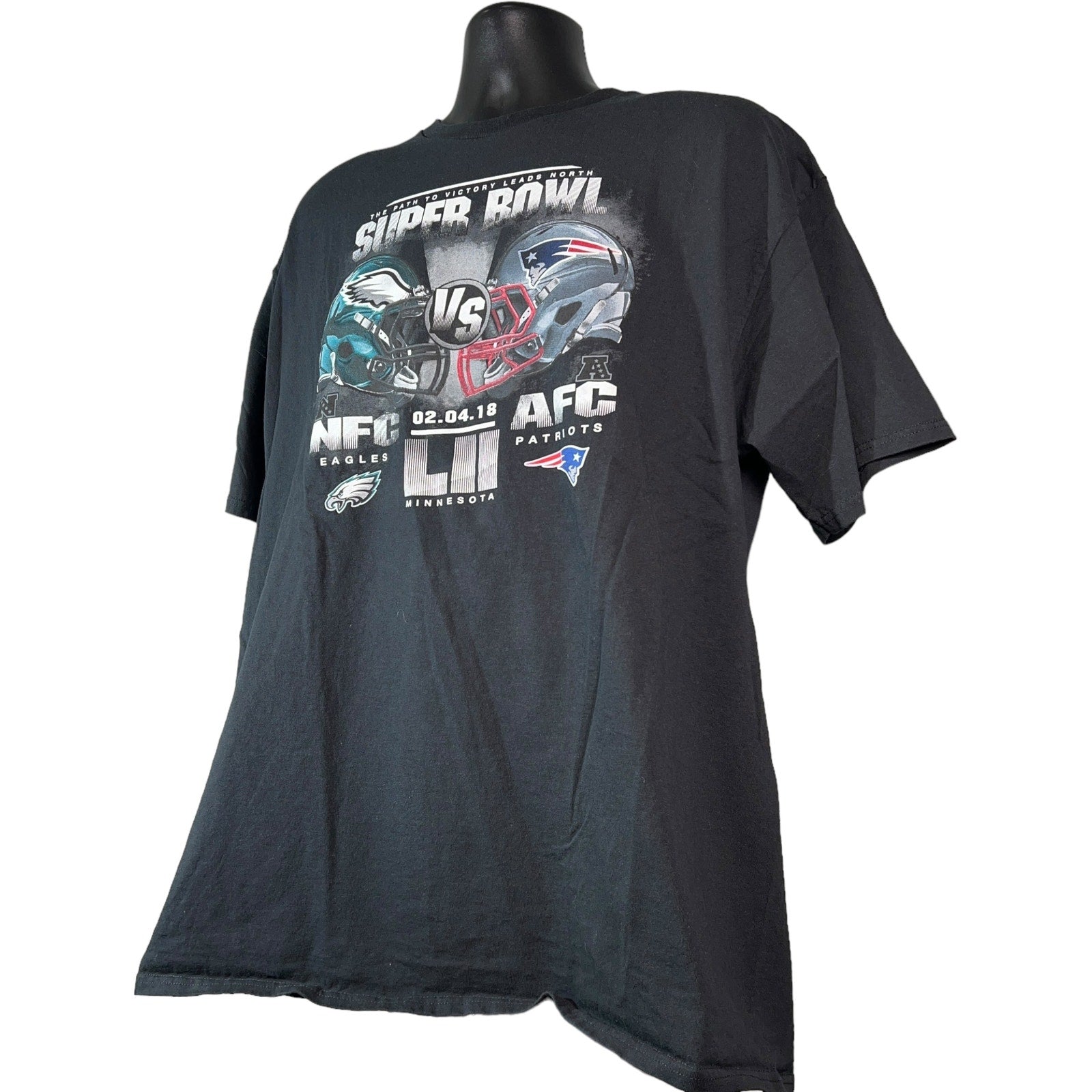 Collection of Philadelphia Eagles Vs. New England Patriots Super Bowl 52 Fanatics Tee in a gallery layout