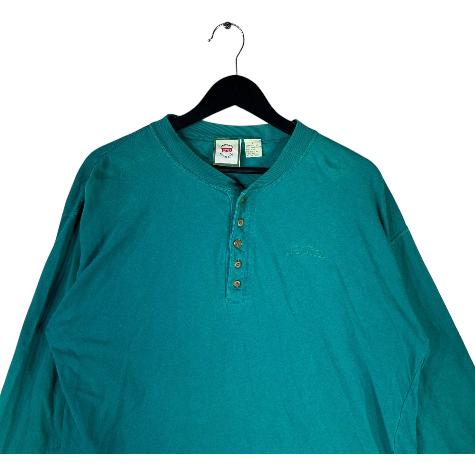 Collection of Vintage Levi Strauss Henley Long Sleeve in a gallery layout