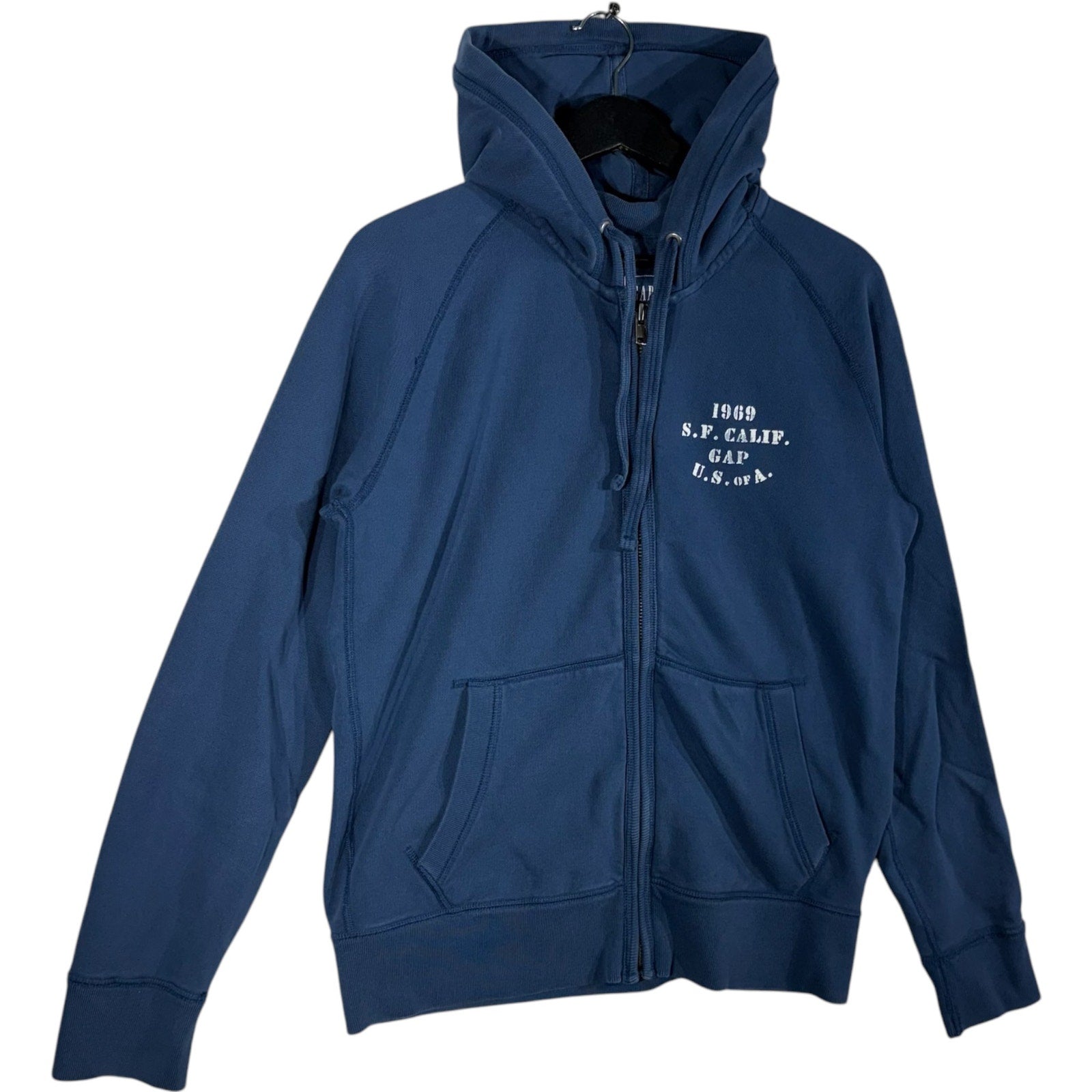 Collection of Gap S.F. CA Military Stencil Full Zip Hoodie in a gallery layout