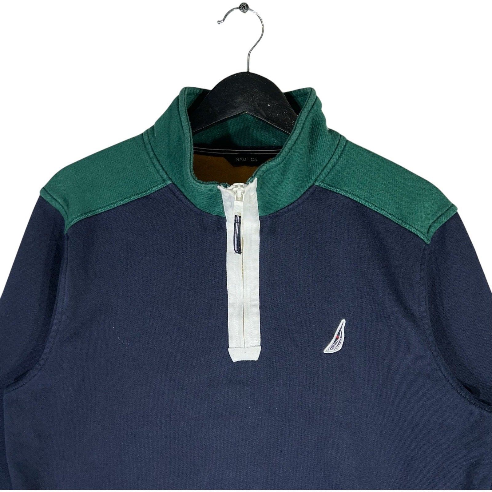 Collection of Nautica Mini Logo 1/4 Zip Sweatshirt in a gallery layout
