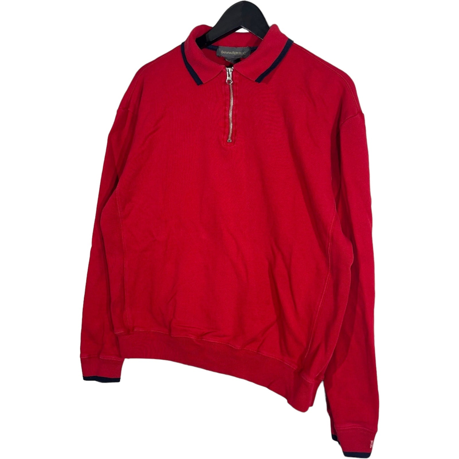 Collection of Banana Republic 1/4 Zip Collared Sweatshirt in a gallery layout
