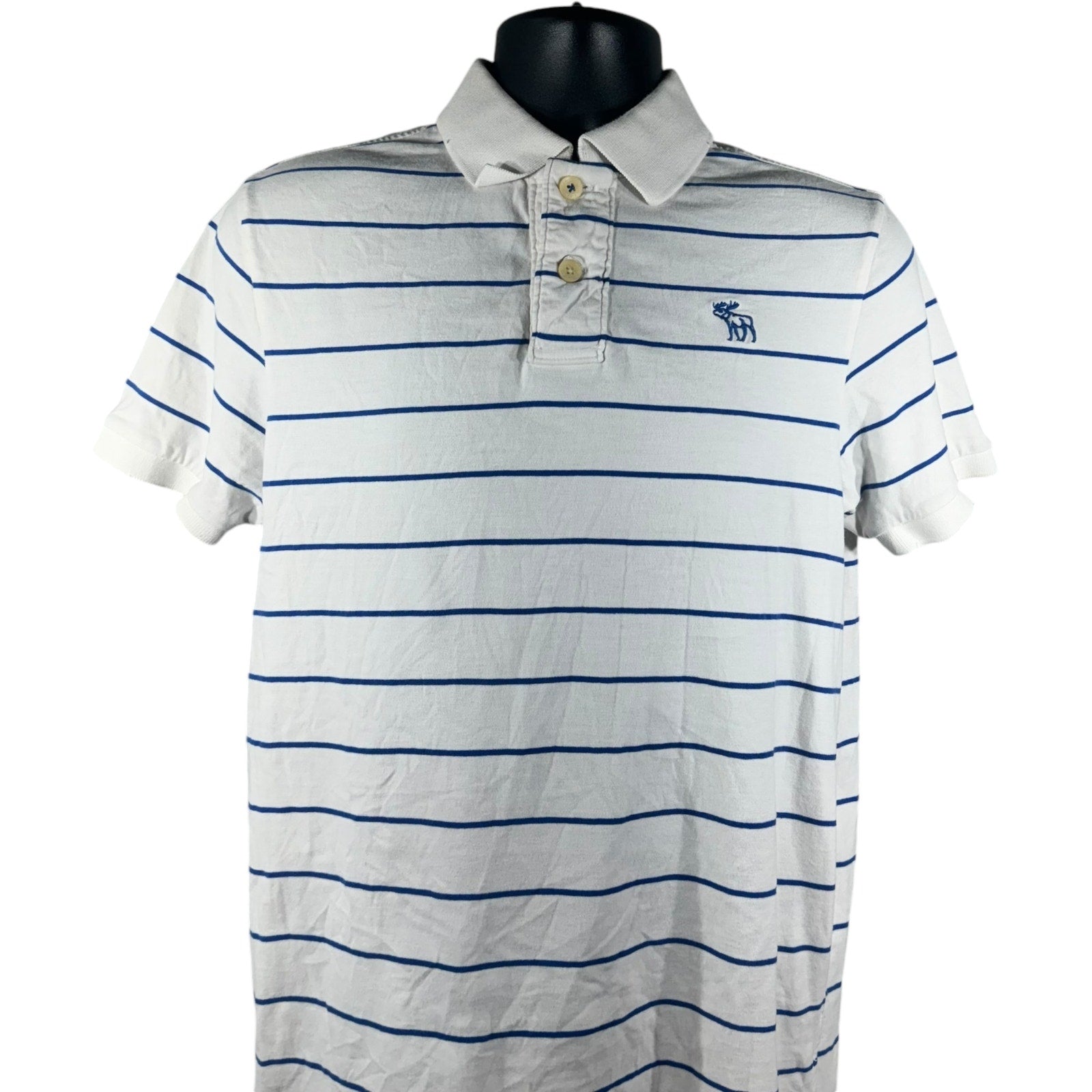 Collection of Abercrombie & Fitch Short Sleeve Striped Polo in a gallery layout