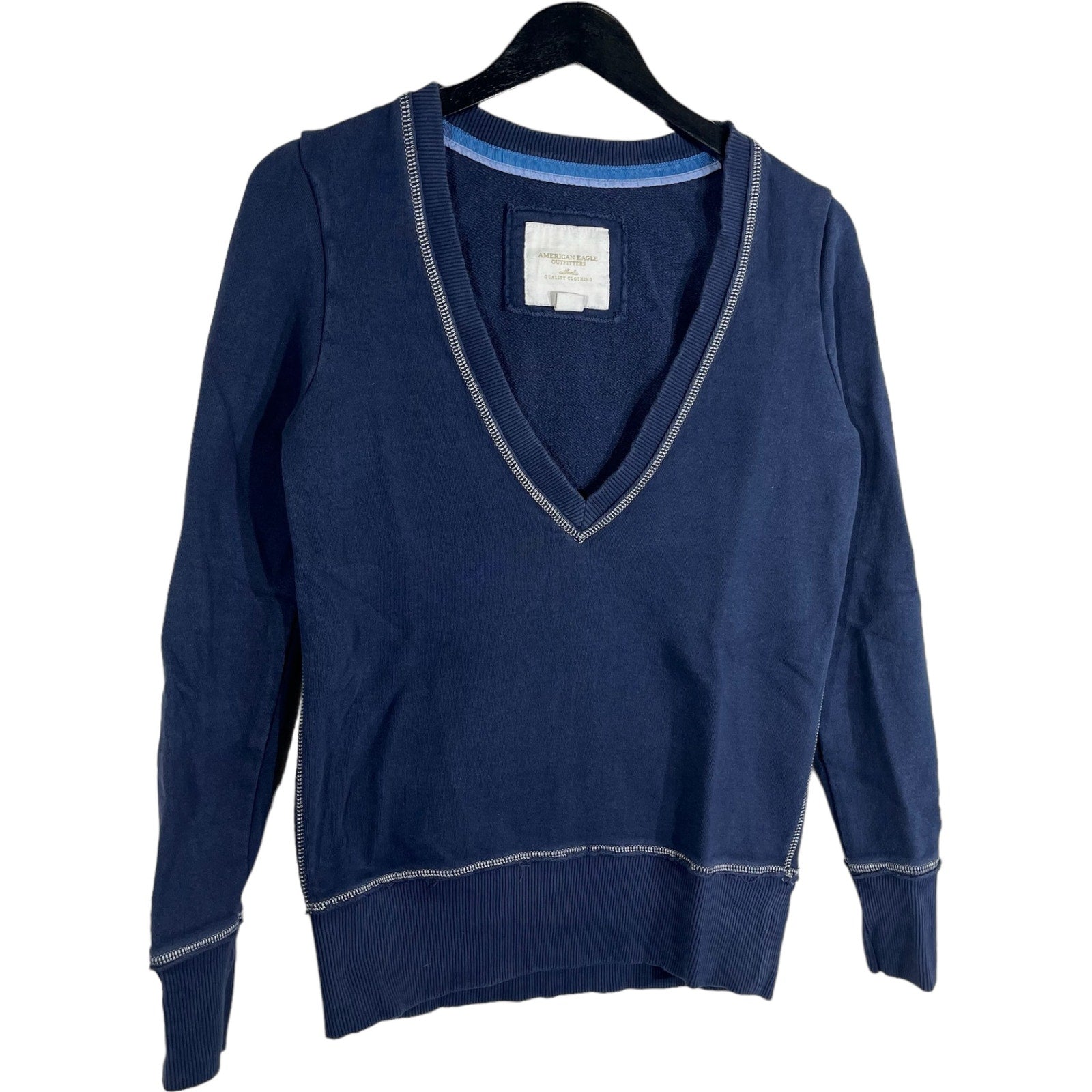 Collection of Women's American Eagle Outfitters V-Neck Sweater in a gallery layout