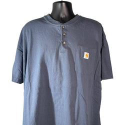 Collection of Carhartt 1/4 Button Henley Pocket Tee Shirt in a gallery layout