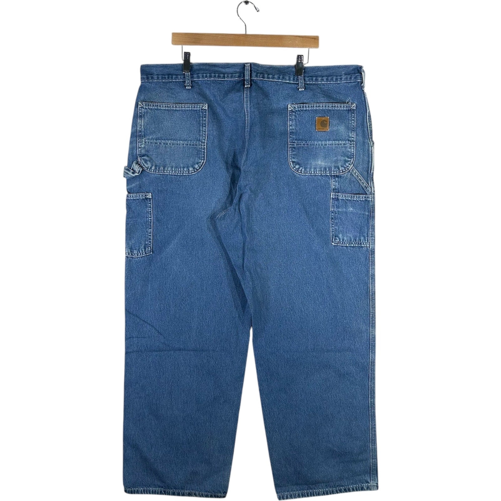 Collection of Carhartt Denim Straight Leg Carpenter Jeans 44x30 in a gallery layout