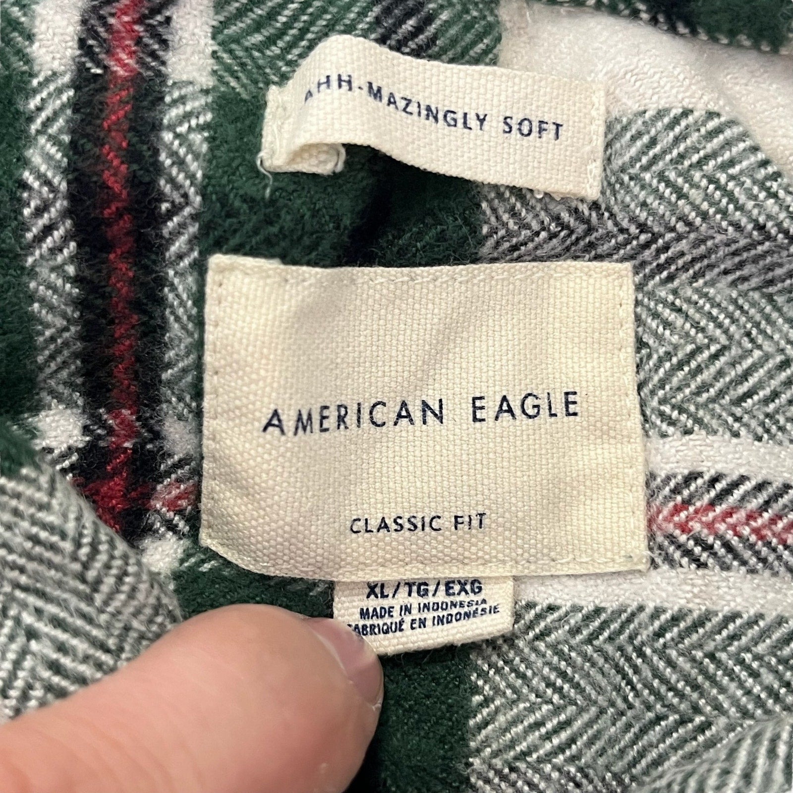 Collection of American Eagle Long Sleeve Flannel in a gallery layout