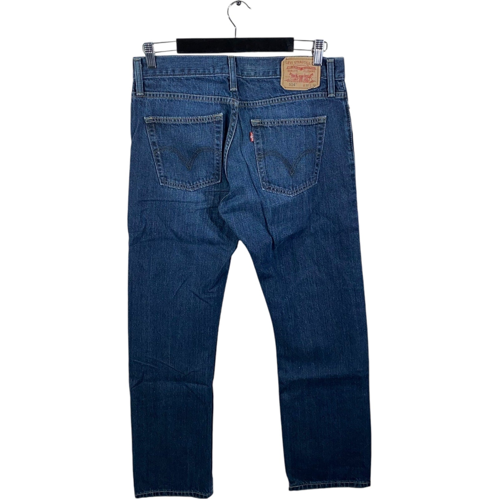 Collection of Levi's 514 Straight Leg Denim Jeans 33 x 32 in a gallery layout