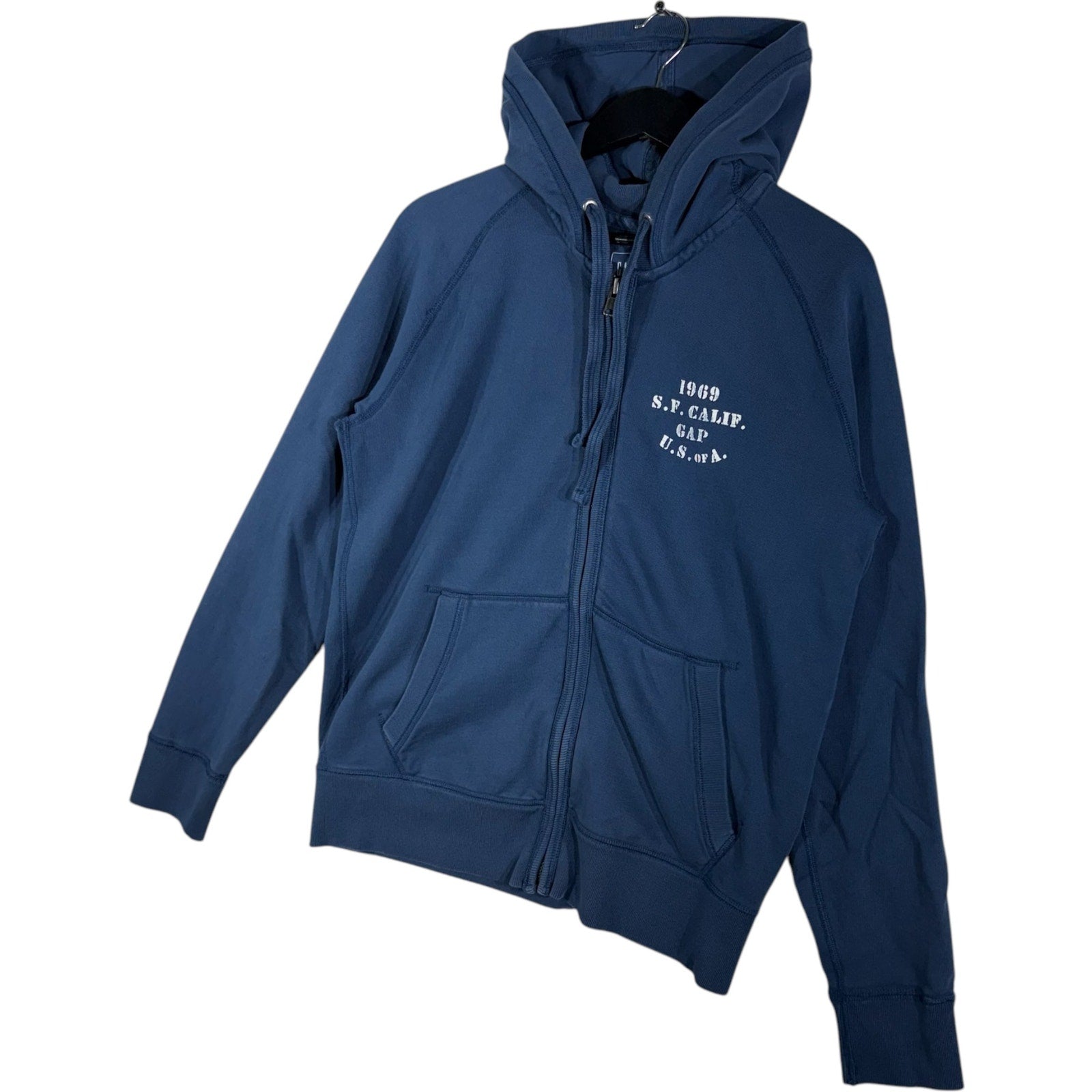 Collection of Gap S.F. CA Military Stencil Full Zip Hoodie in a gallery layout
