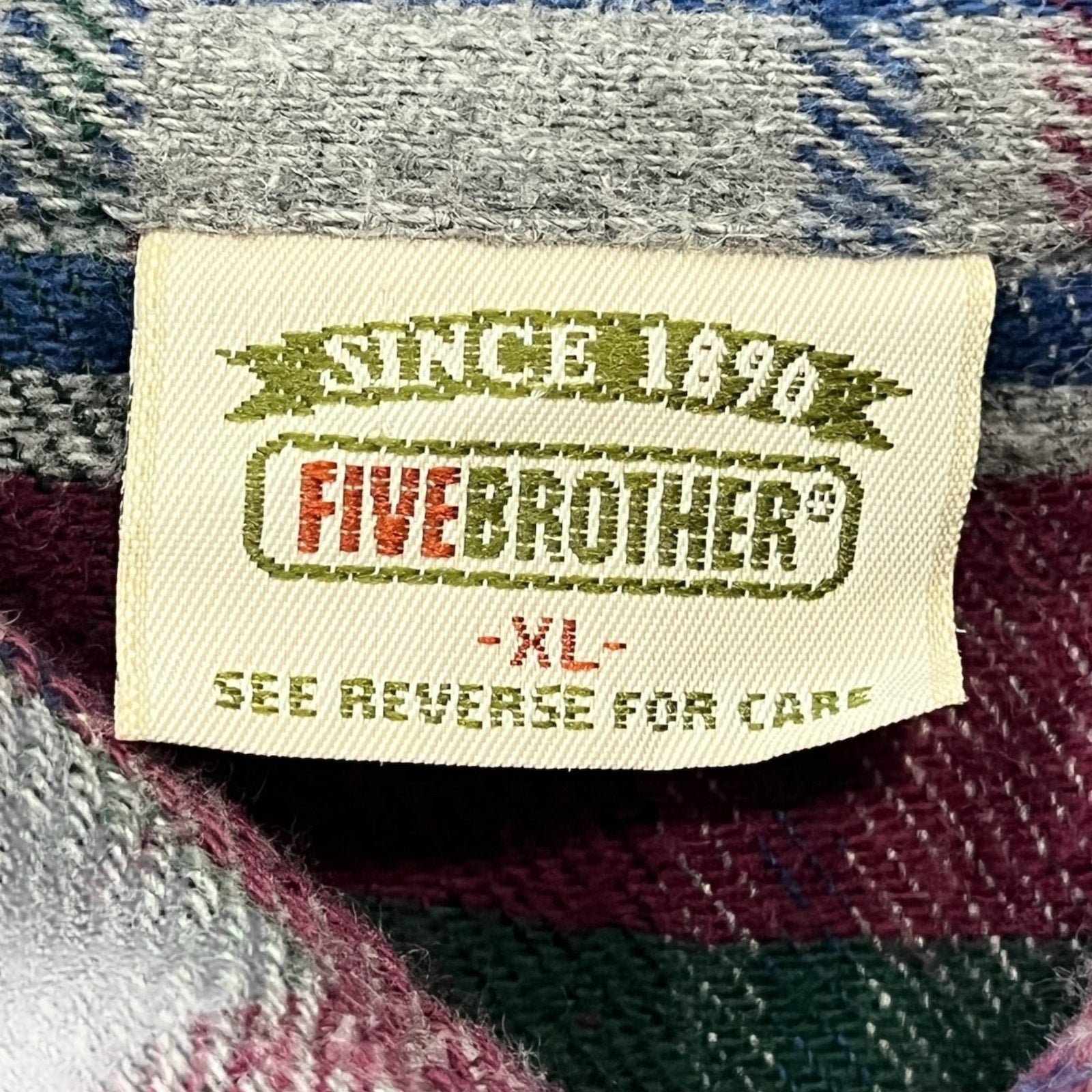 Collection of Vintage Five Brother Plaid Long Sleeve Flannel in a gallery layout