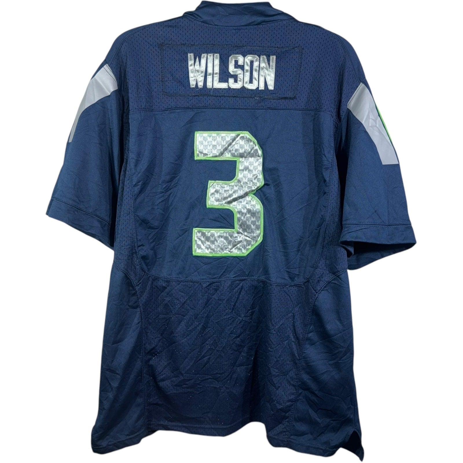 Collection of Nike Seattle Seahawks #3 Russell Wilson NFL Jersey in a gallery layout