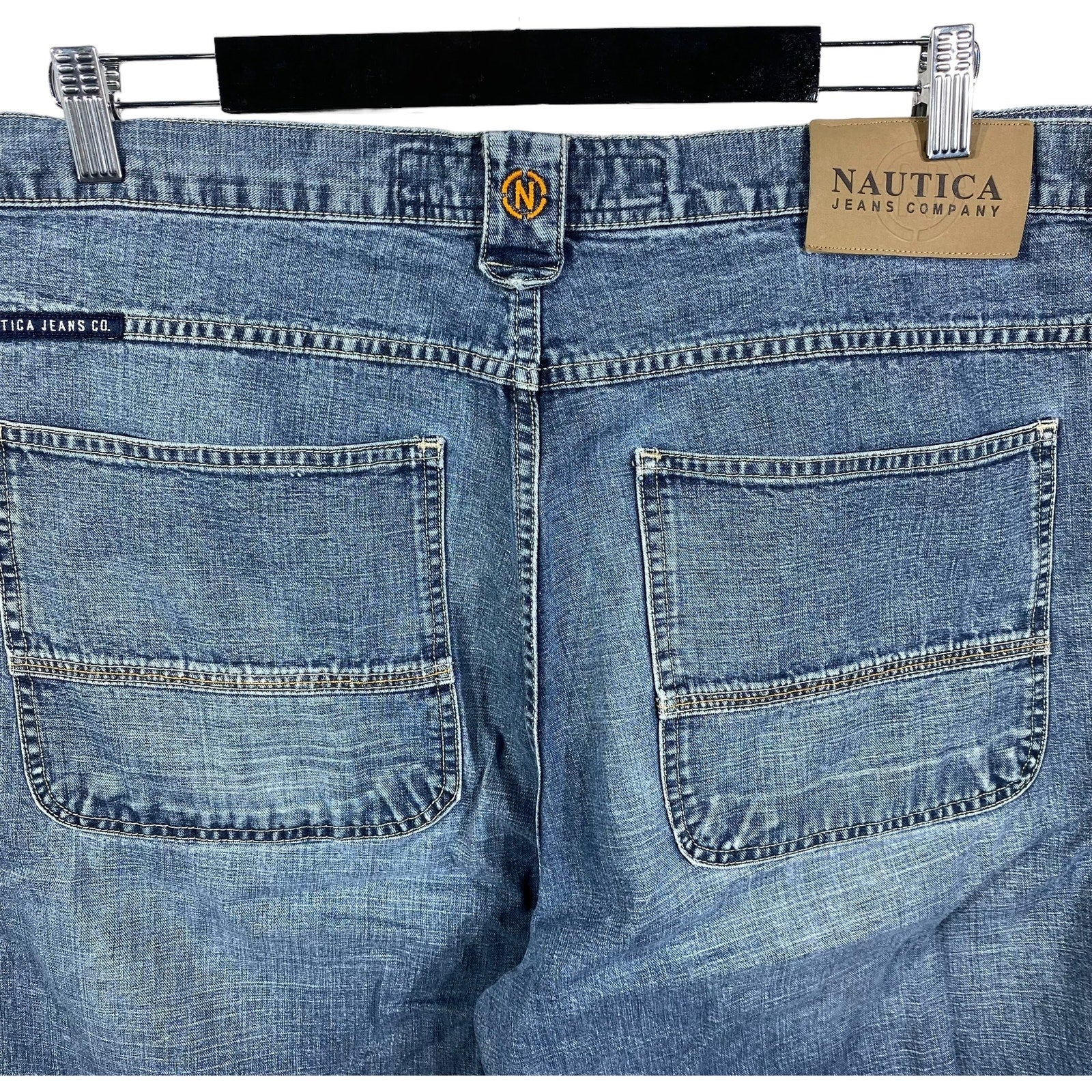 Collection of Nautica Jeans Zip Fly Denim Shorts in a gallery layout