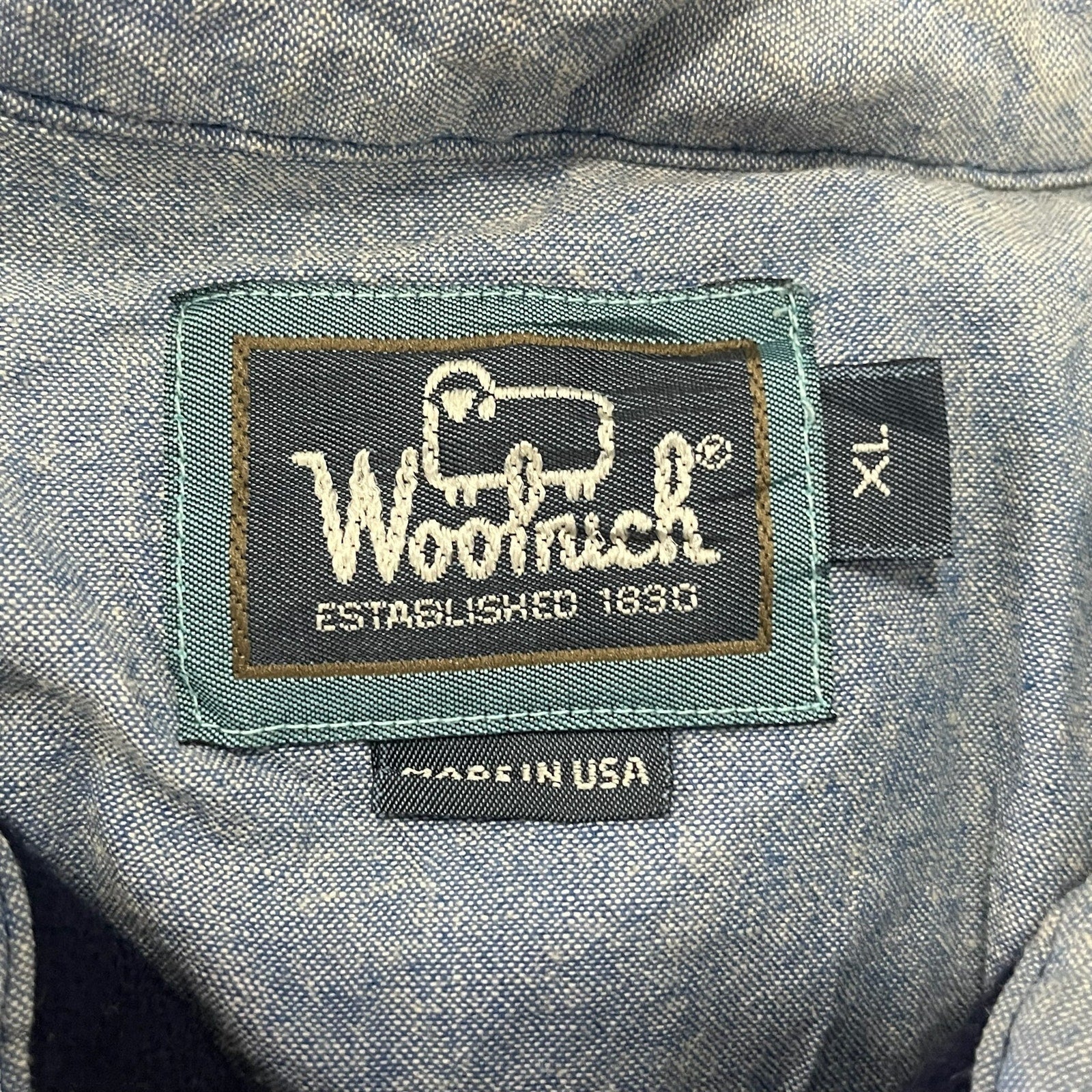 Collection of Woolrich Paded Elbow Long Sleeve Button Down in a gallery layout