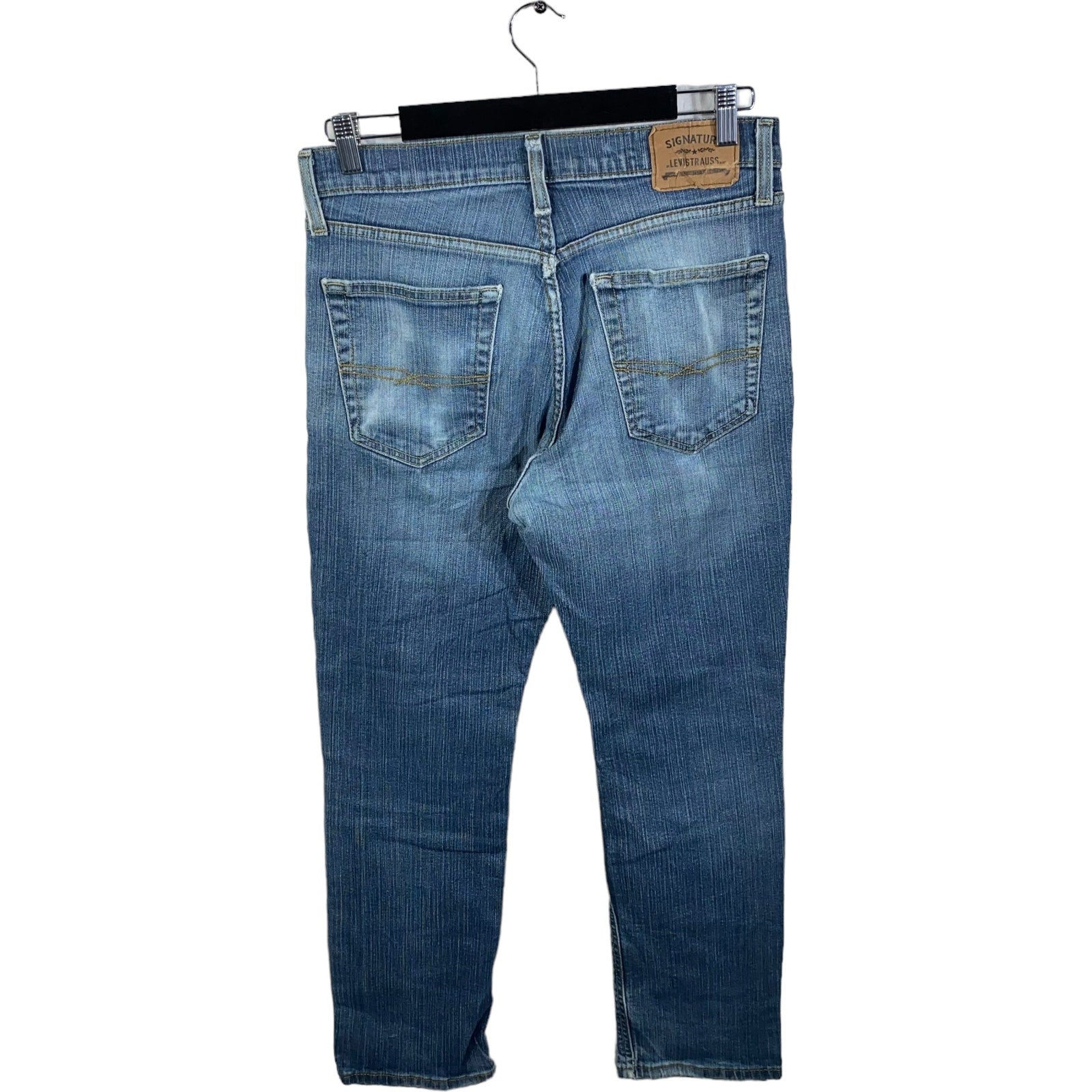 Collection of Levis Athletic Denim Straight Leg Jeans 31x27 in a gallery layout