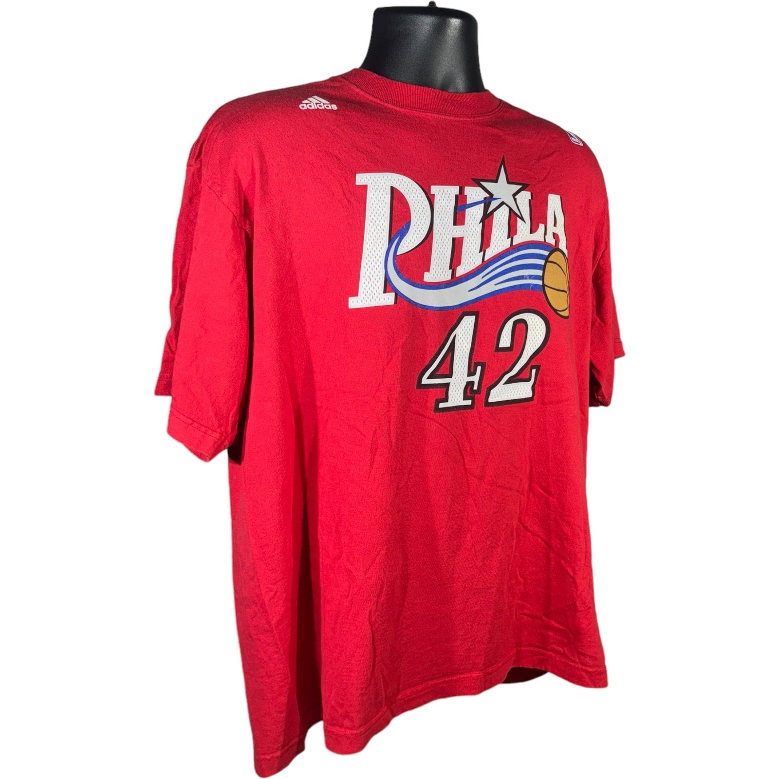 Collection of Adidas NBA Philadelphia 76ers Elton Brand 42 Tee in a gallery layout