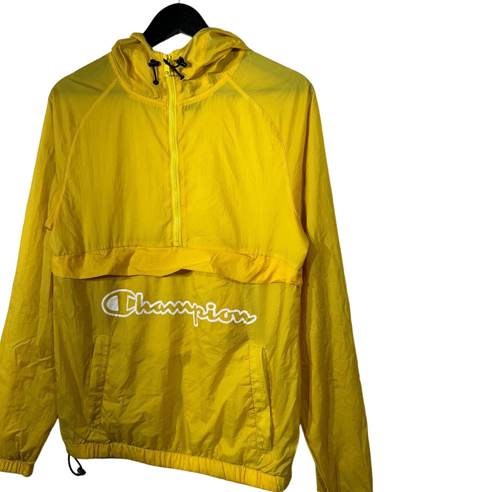 Collection of Champion 1/2 Zip Hooded Nylon Windbreaker in a gallery layout