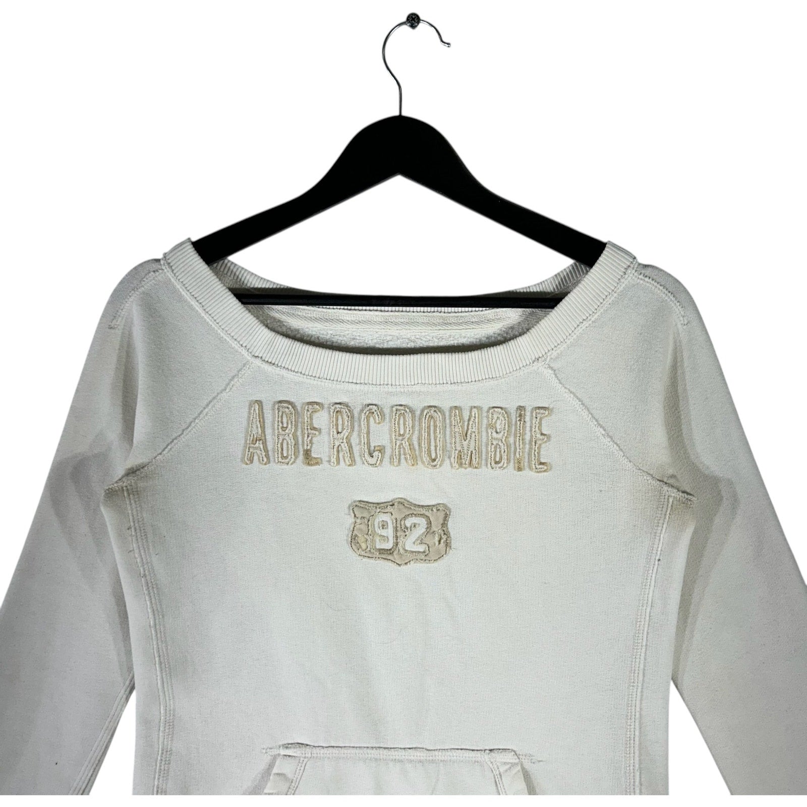 Collection of Women's Abercrombie Wide Neck Pocket Long Sleeve in a gallery layout