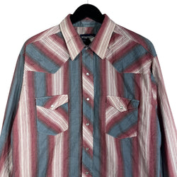 Collection of Wrangler Cowboy Cut Striped Long Sleeve Button Down in a gallery layout