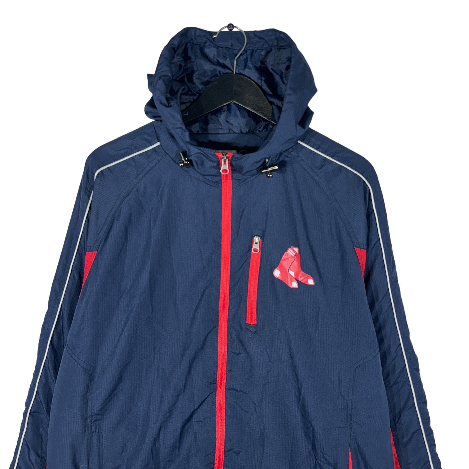 Collection of MLB Boston Red Sox Hooded Light Jacket in a gallery layout