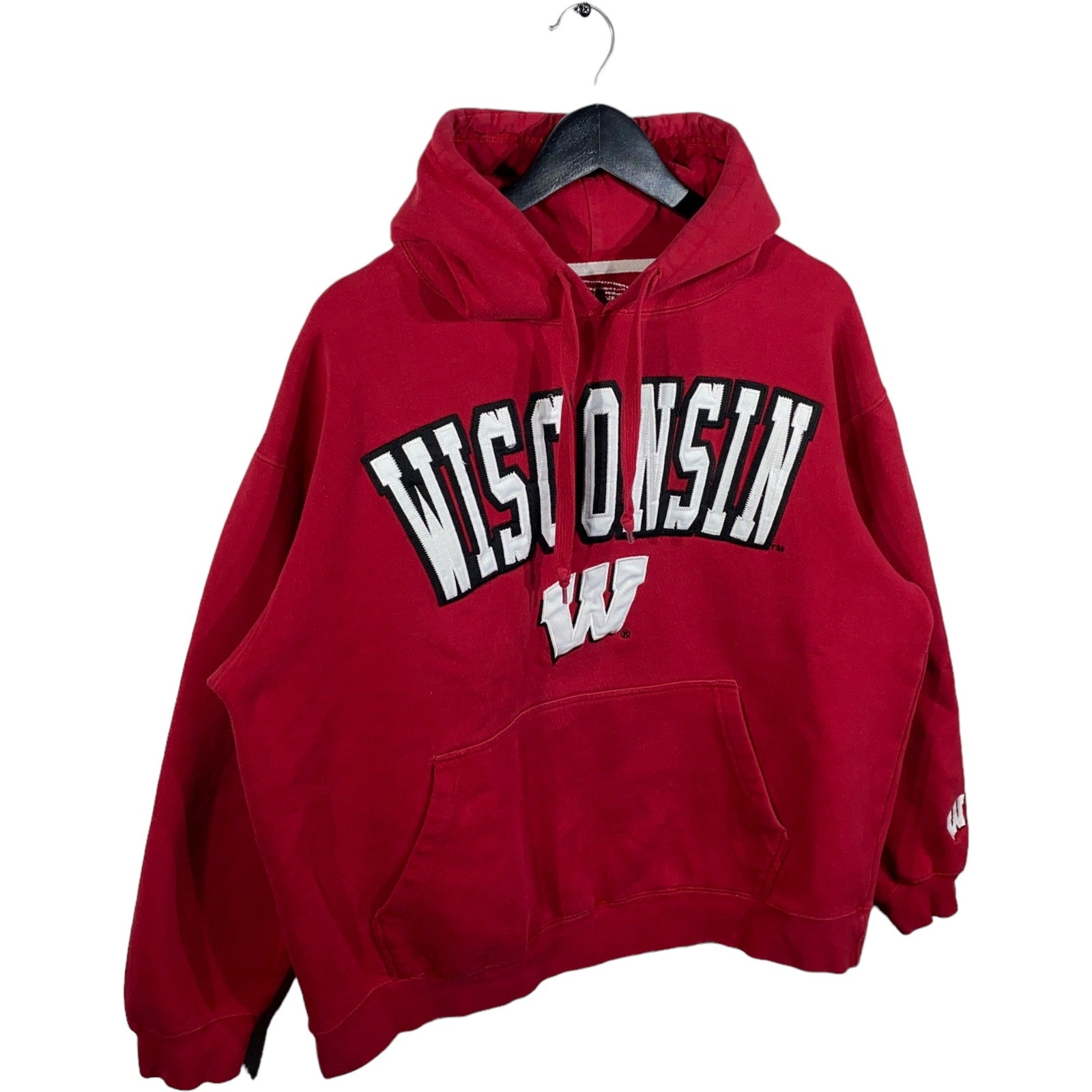 Collection of University Of Wisconsin Spell Out Hoodie in a gallery layout