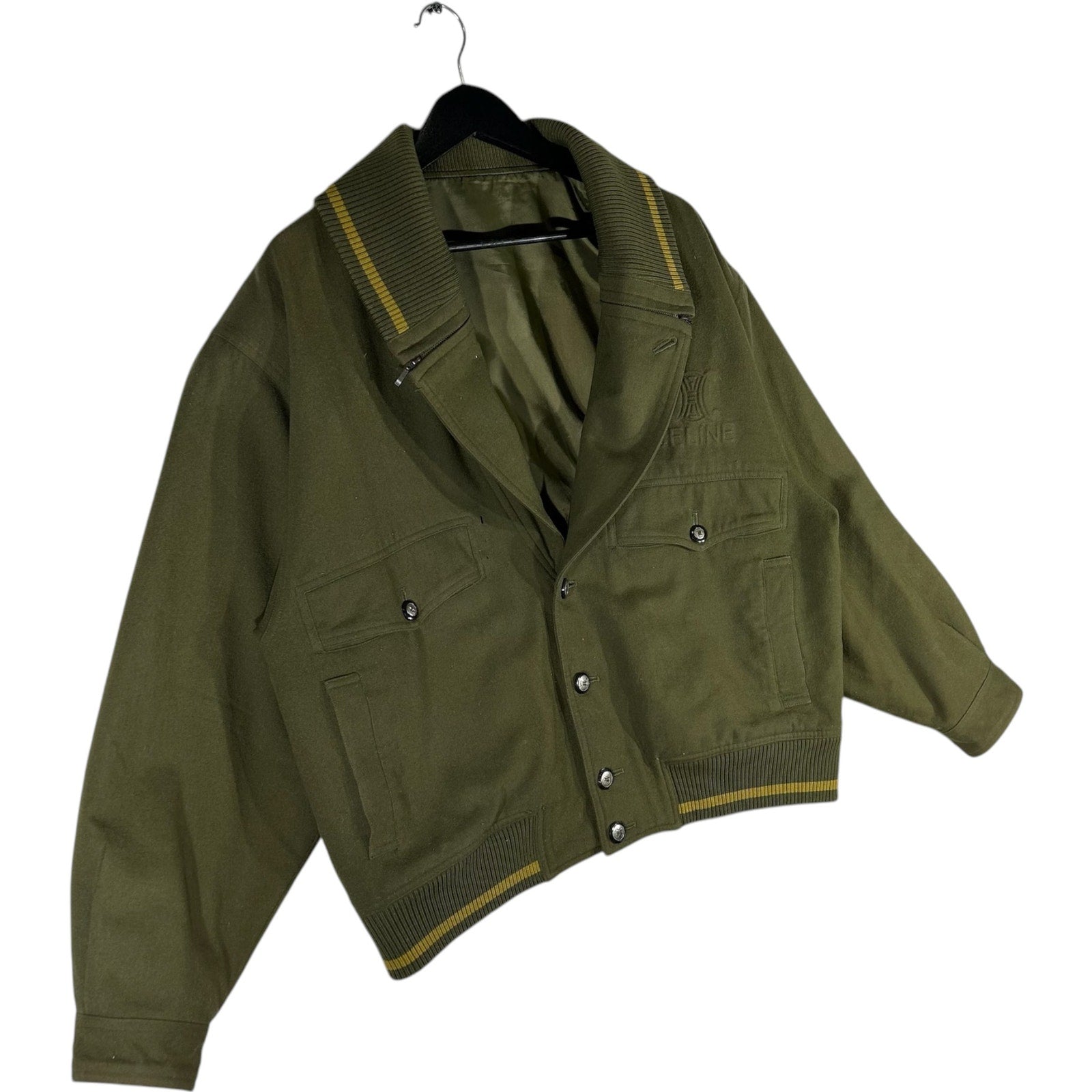 Collection of Celine Paris Designer Wool Military Style Jacket in a gallery layout