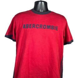 Collection of Abercrombie & Fitch Spellout Ringer Tee in a gallery layout