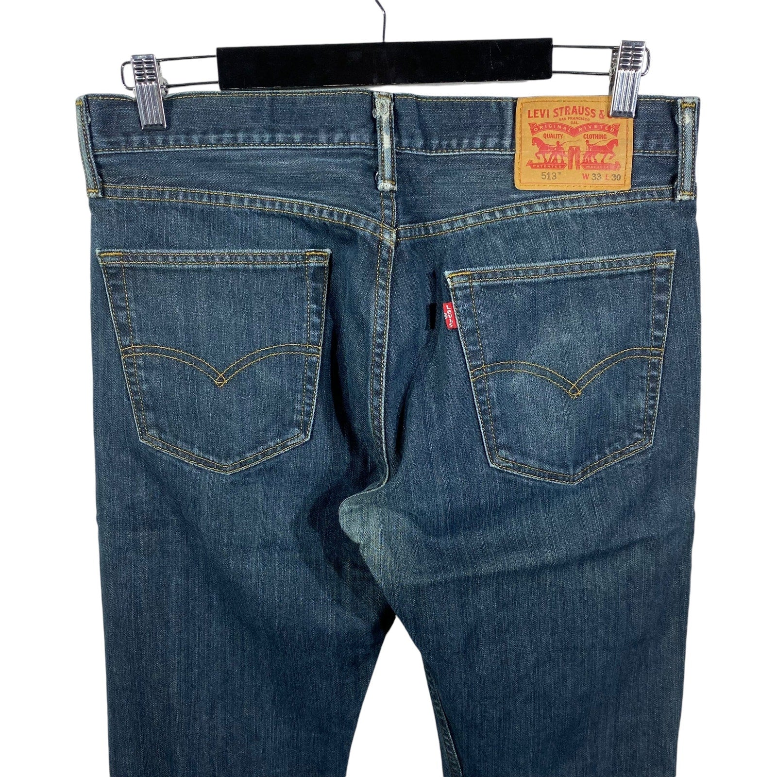 Collection of Levi's 513 Straight Leg Denim Jeans 33x30 in a gallery layout