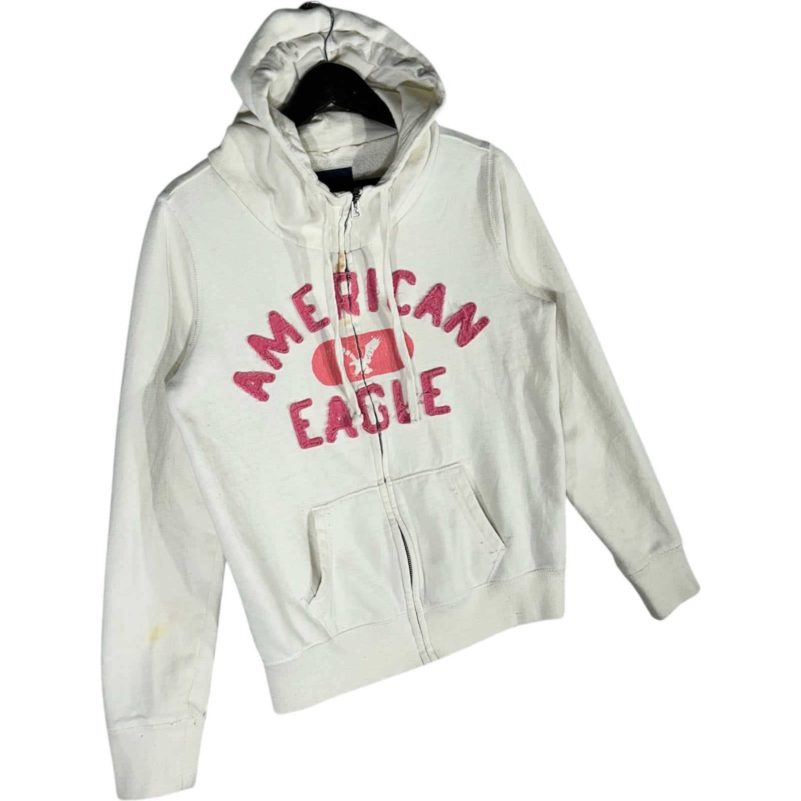 Collection of Women's American Eagle Spellout Full Zip Hoodie in a gallery layout