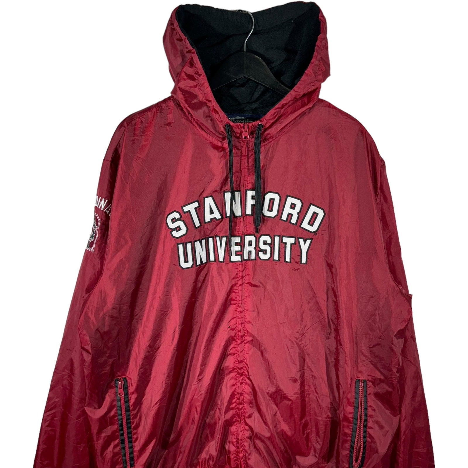 Collection of Champion Stanford University Arch Spellout Full Zip Light Jacket in a gallery layout