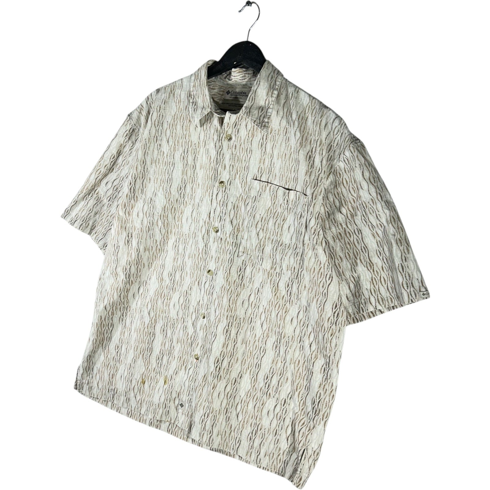 Collection of Columbia All Over Pattern Collared Short Sleeve Button Up in a gallery layout