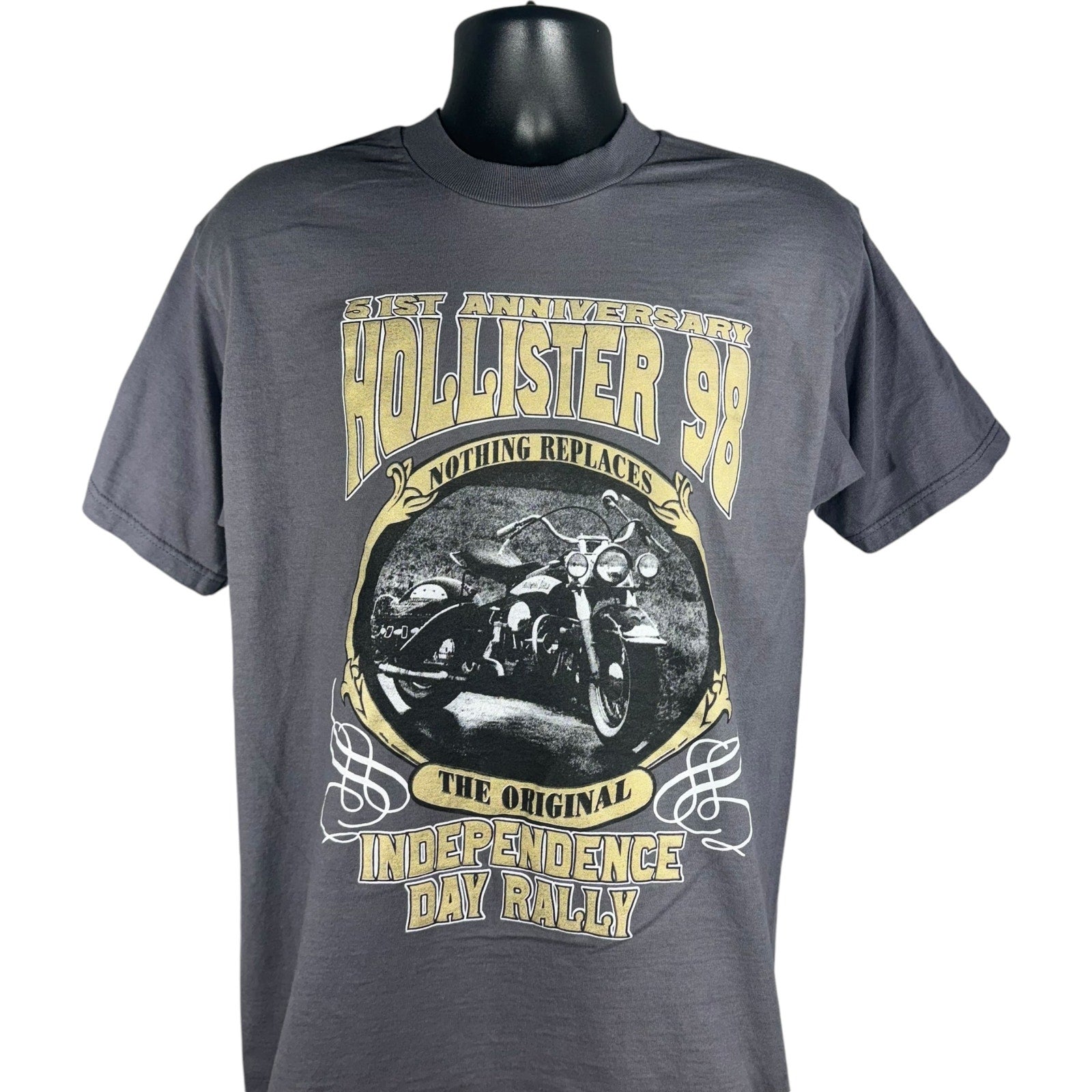 Collection of Vintage Hollister CA Bike Rally Tee in a gallery layout