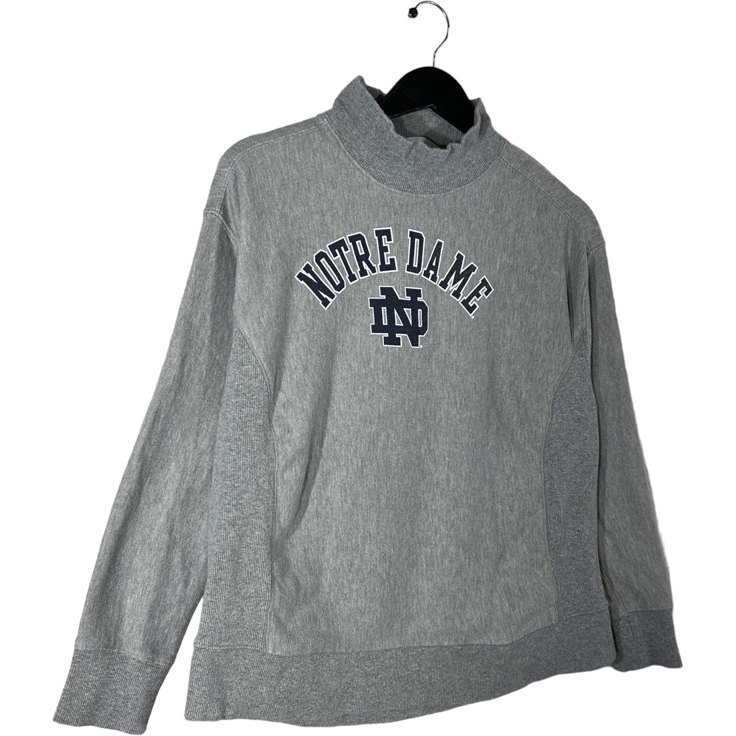 Collection of Champion Reverse Weave University Of Norte Dame Mock Neck Sweatshirt in a gallery layout