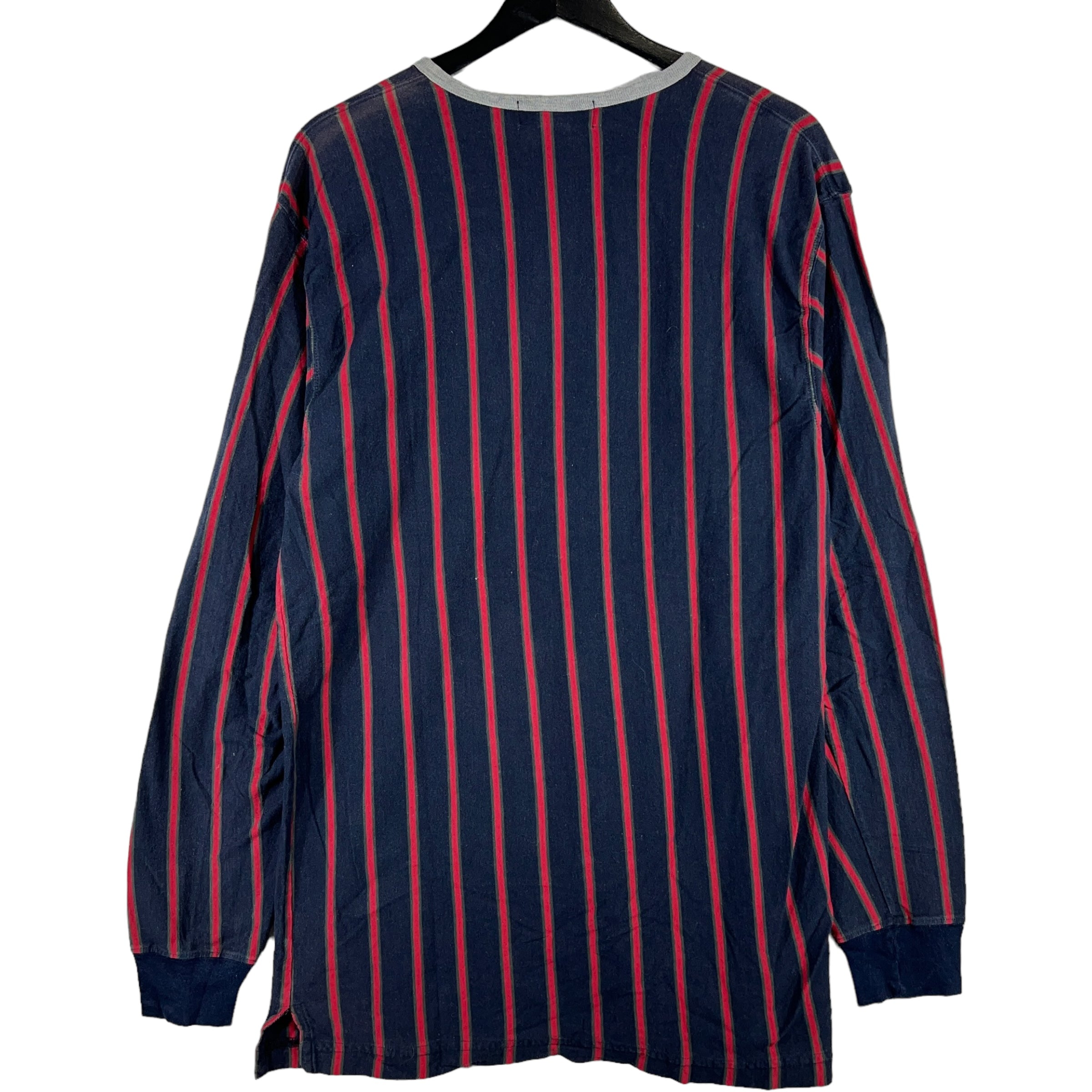 Collection of Polo Ralph Lauren Vertical Stripe Long Sleeve Henley in a gallery layout