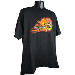 Collection of Harley Davidson Flaming Skull Tee in a gallery layout