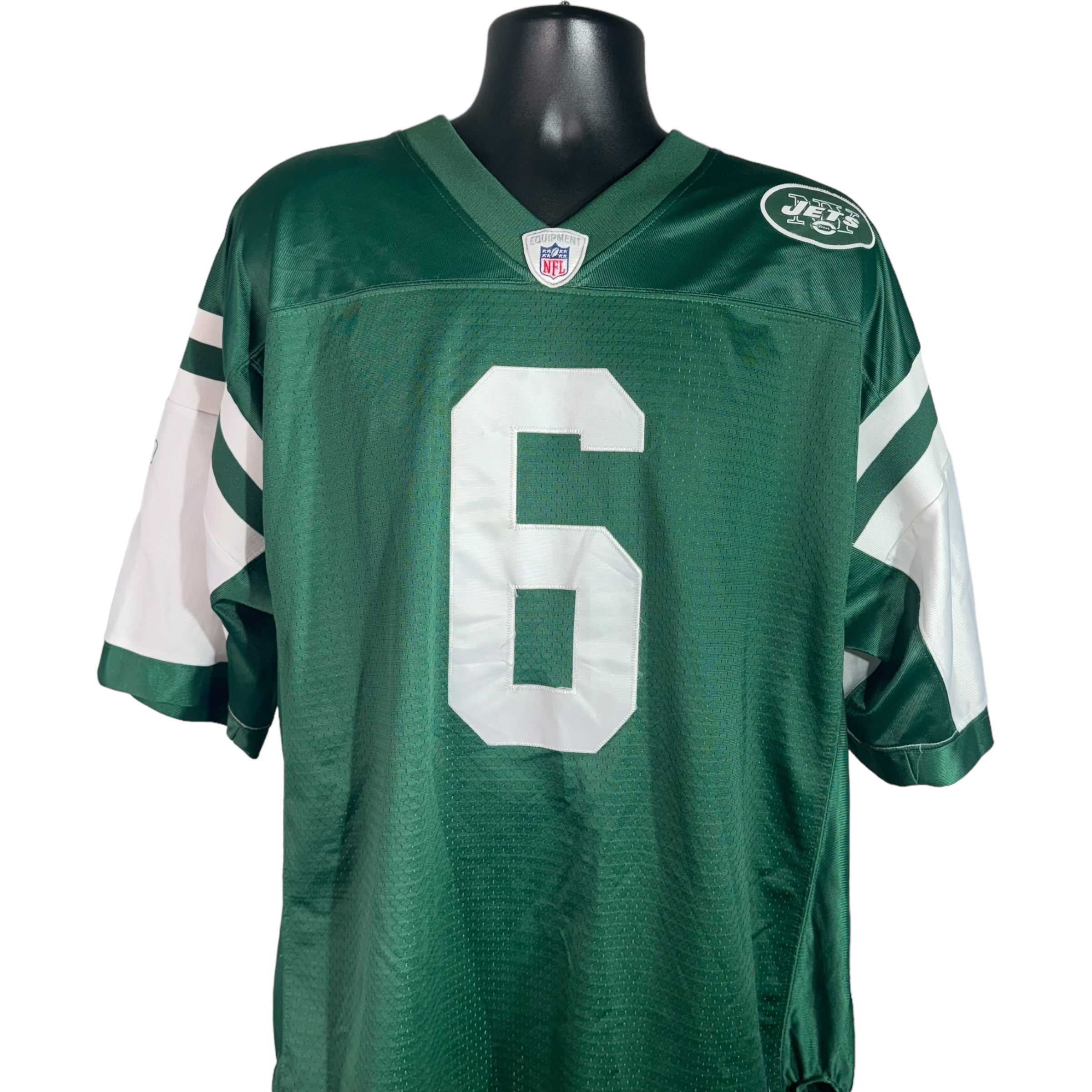 Collection of Vintage New York Jets Mark Sanchez #6 Jersey in a gallery layout
