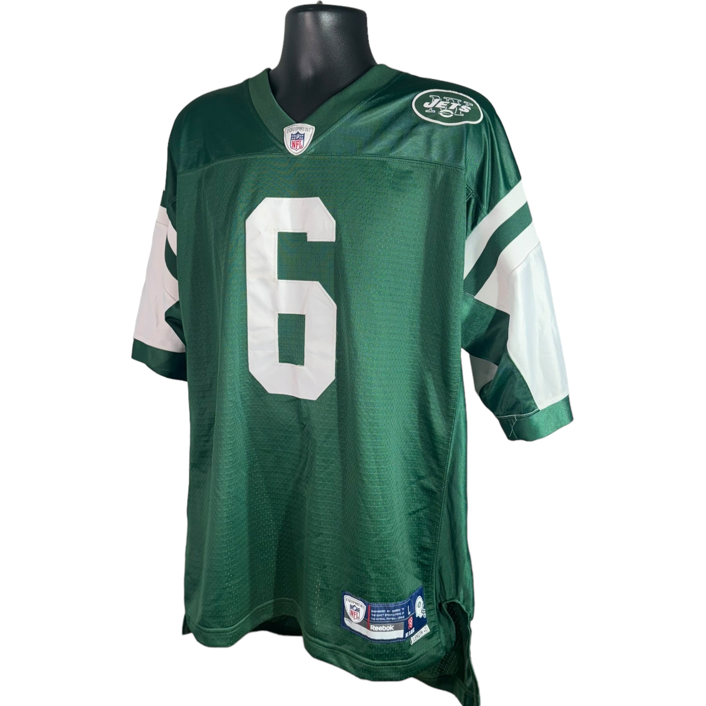 Collection of Vintage New York Jets Mark Sanchez #6 Jersey in a gallery layout