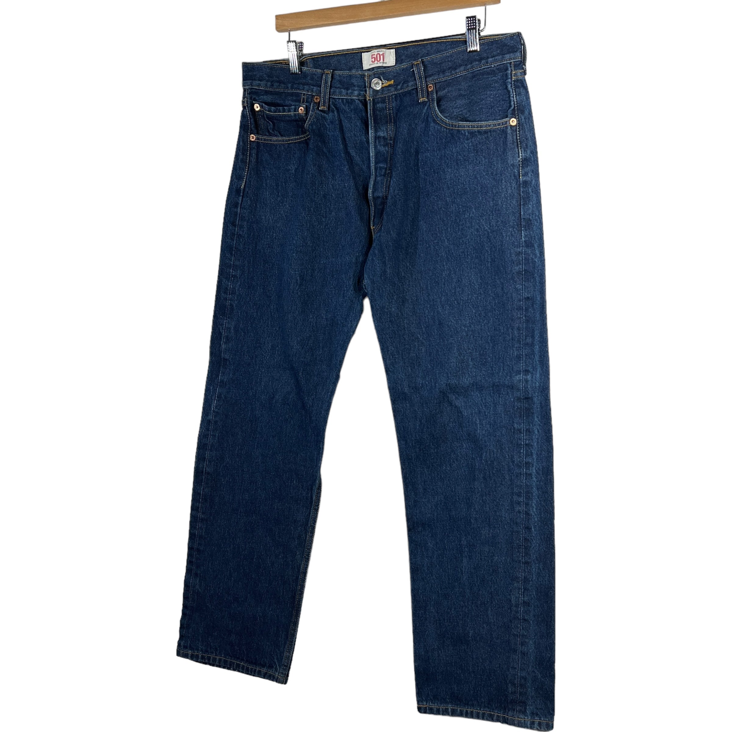 Collection of Levis 501 Button Fly Straight Leg Denim Pants in a gallery layout
