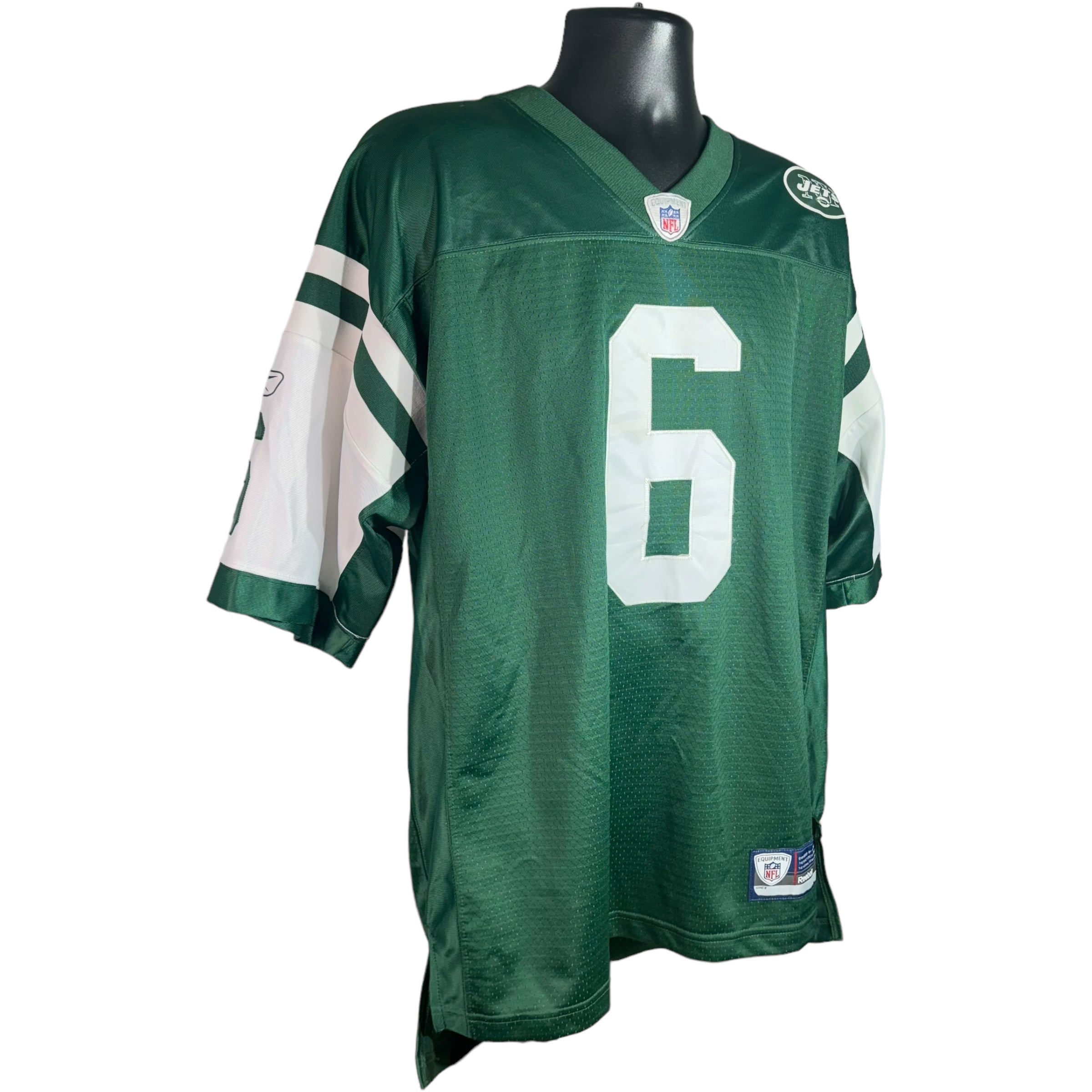 Collection of Vintage New York Jets Mark Sanchez #6 Jersey in a gallery layout