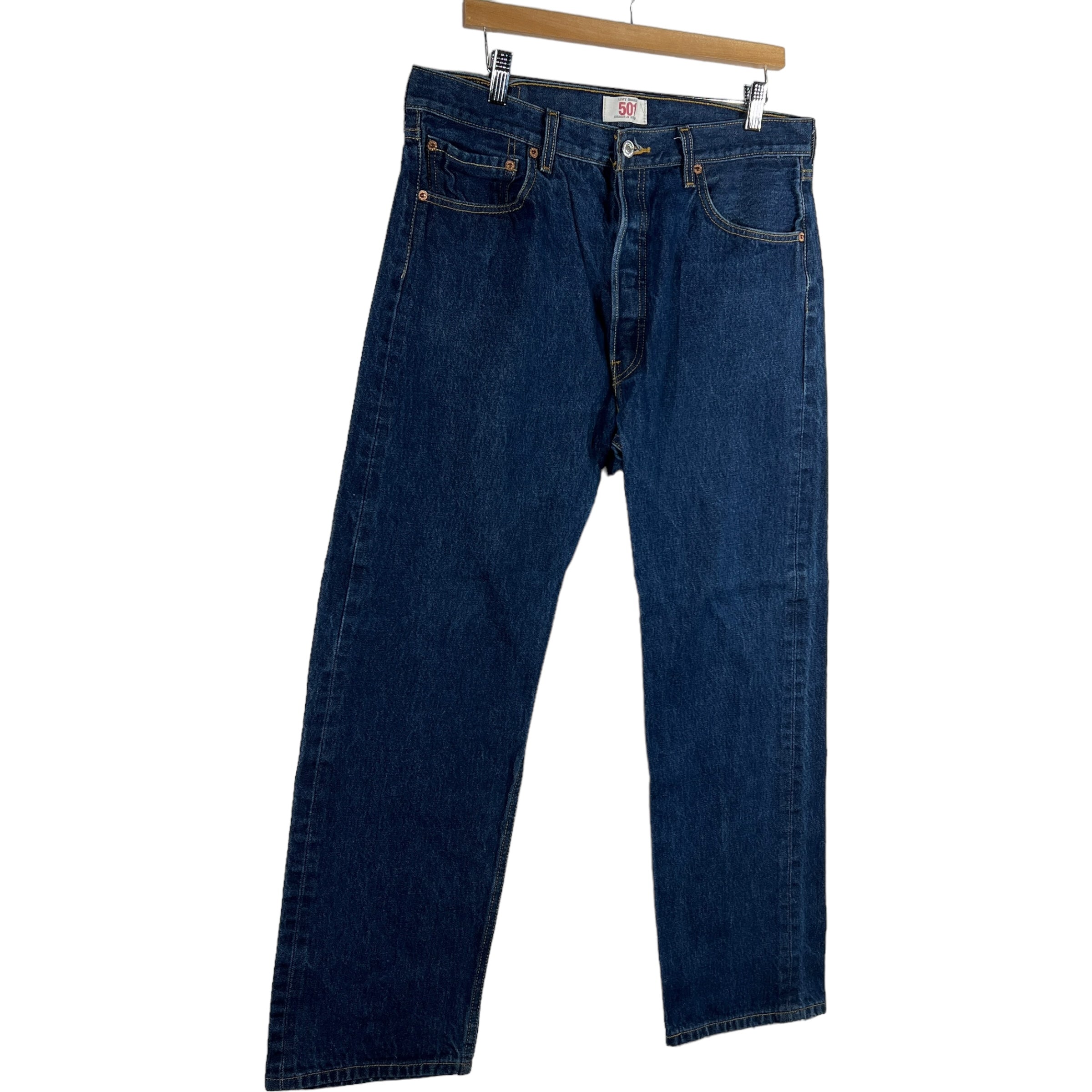 Collection of Levis 501 Button Fly Straight Leg Denim Pants in a gallery layout
