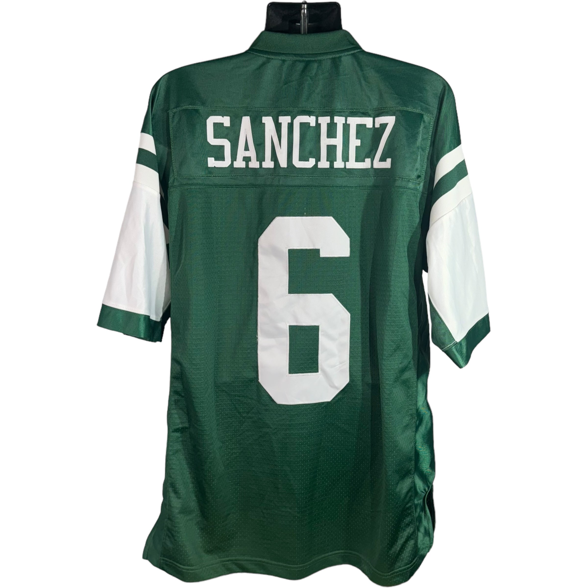 Collection of Vintage New York Jets Mark Sanchez #6 Jersey in a gallery layout