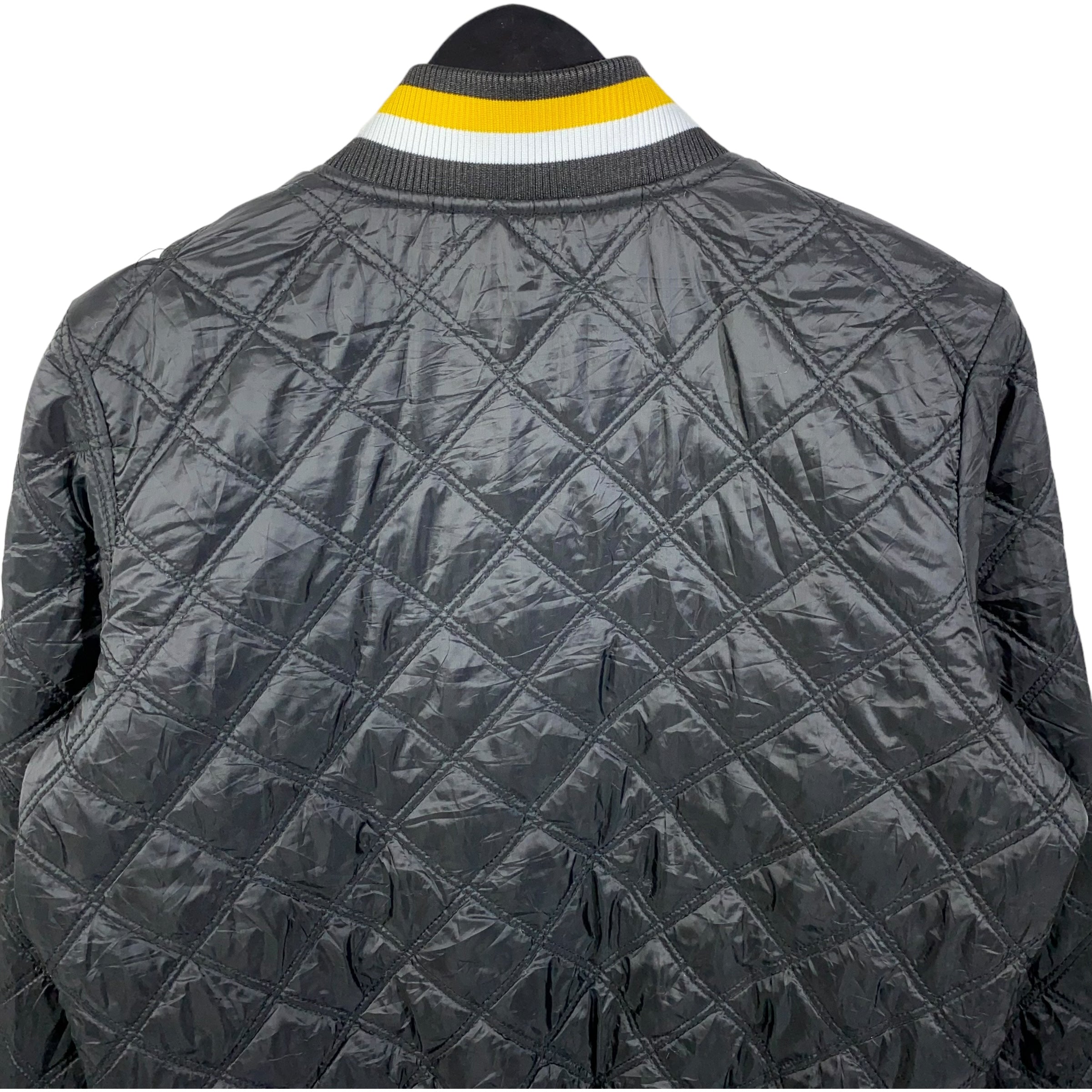 Collection of Women NFL Pittsburg Steelers Diamond Stitched Full Zip Jacket in a gallery layout