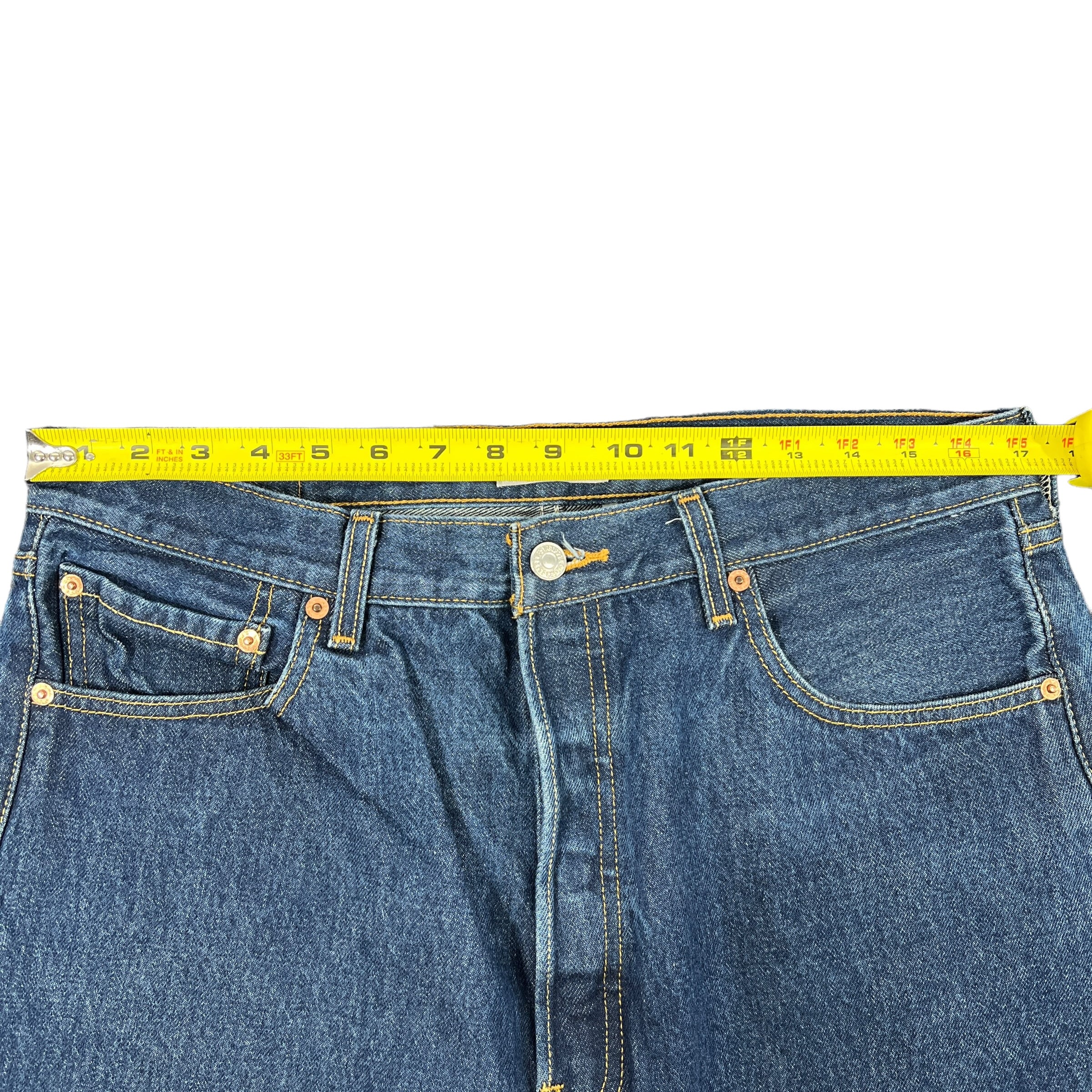 Collection of Levis 501 Button Fly Straight Leg Denim Pants in a gallery layout
