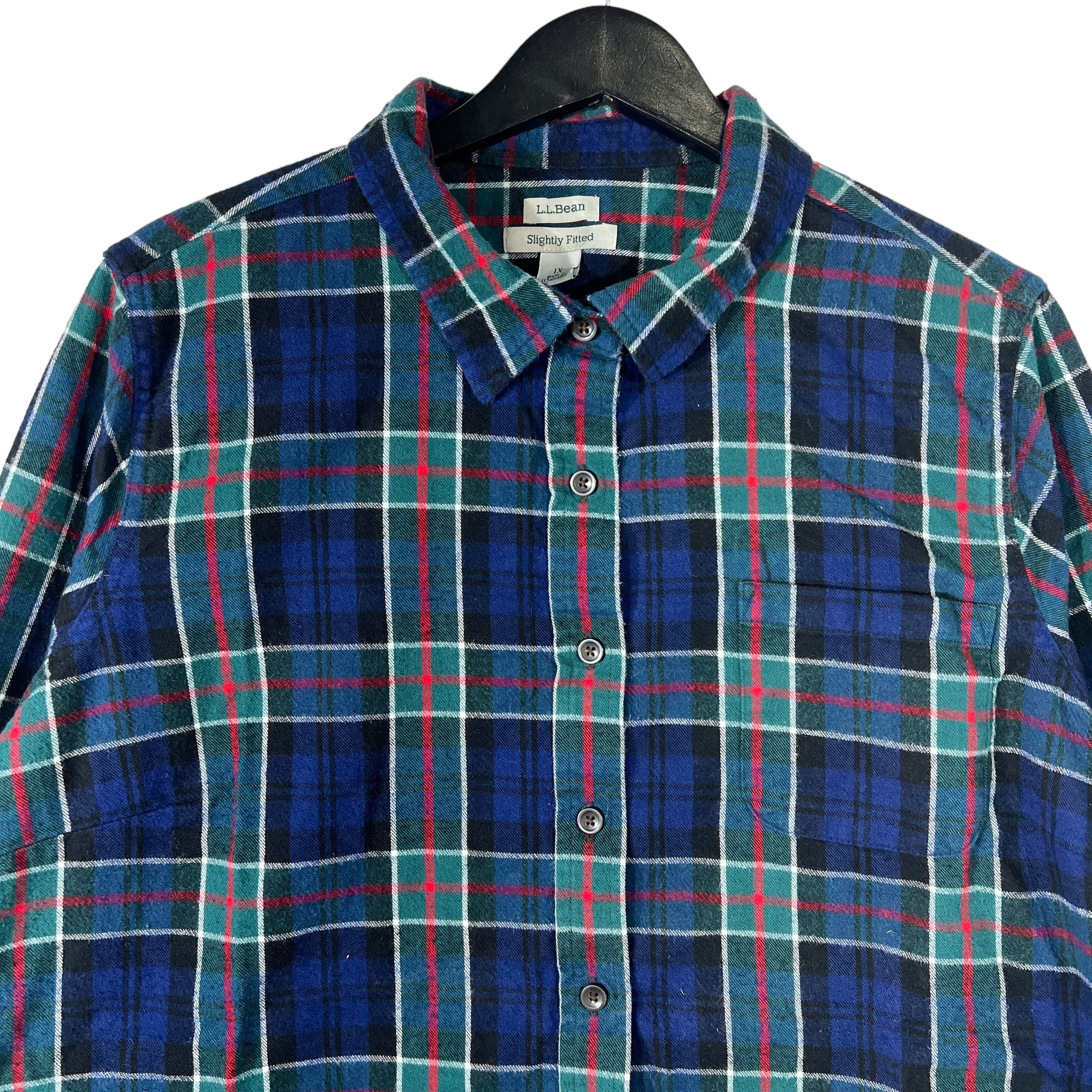 Collection of L.L.Bean Slightly Fitted Plaid Button Down in a gallery layout